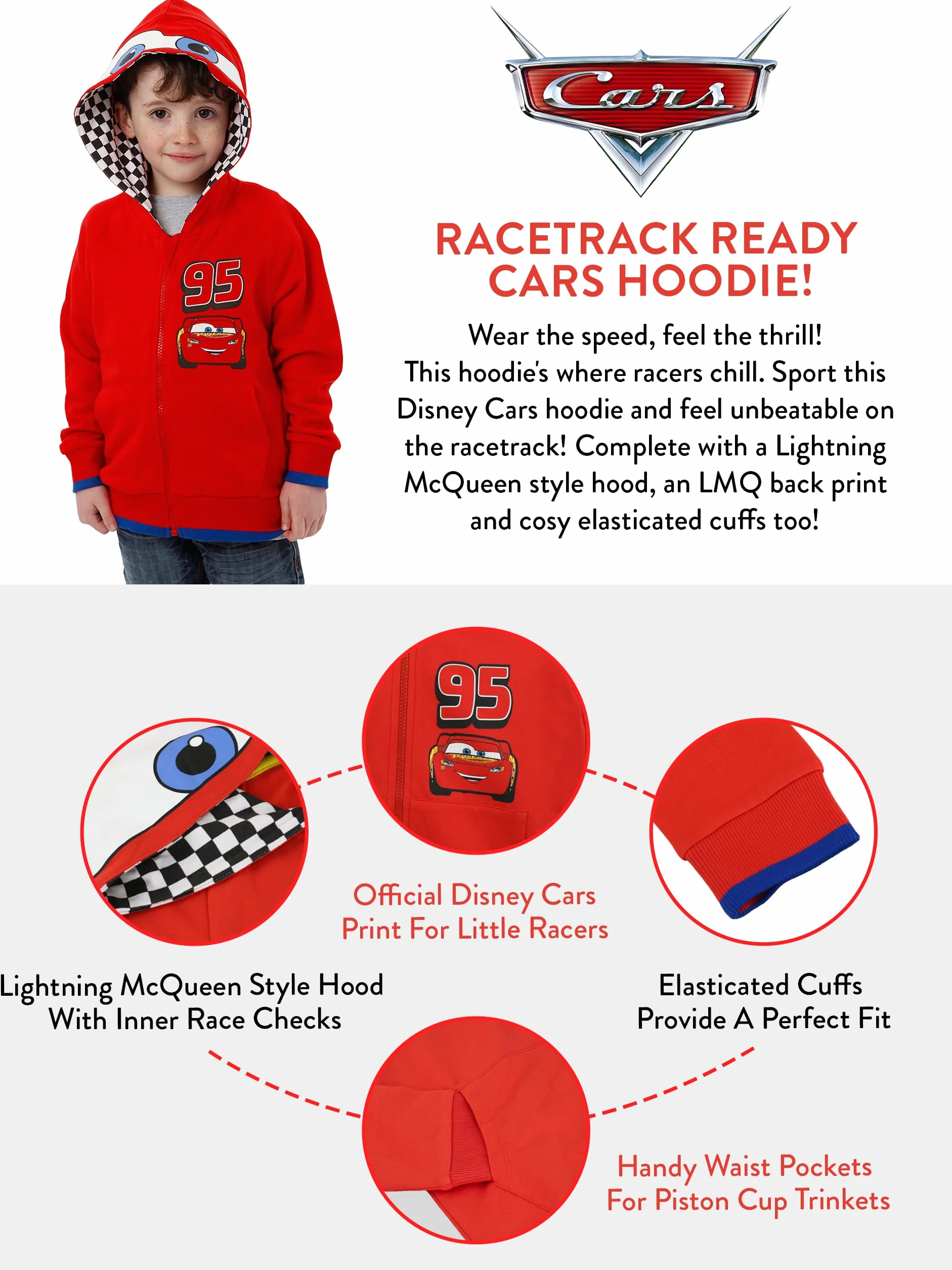 Disney Sweat à Capuche Cars | Vêtements Lightning McQueen Sweat pour Enfants
