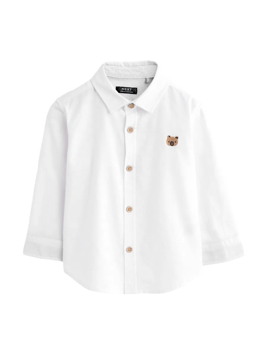 NEXT Garçon Chemise Oxford à Manches Longues White Character 9 Mois-12 Mois