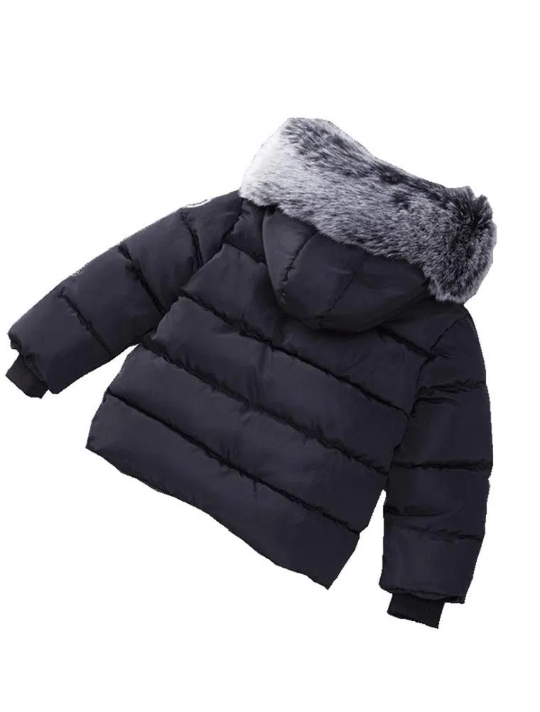 Manteau Duffel-Coat Hiver pour Bébé Garçon Fille à Capuche Blouson Epaisse Chaud Hoodies 1-7 Ans
