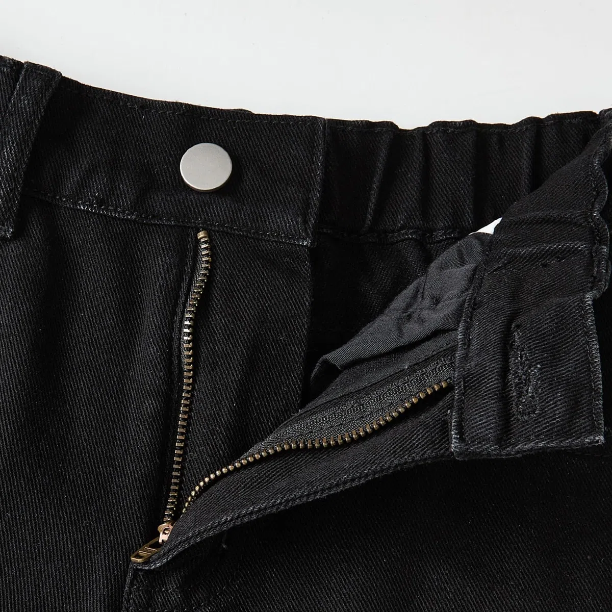Jean baggy pour adolescentes et filles - Jambe large - Pantalon en jean mignon taille haute tendance vintage Y2K Hip Hop Streetwear taille élastique jambe droite