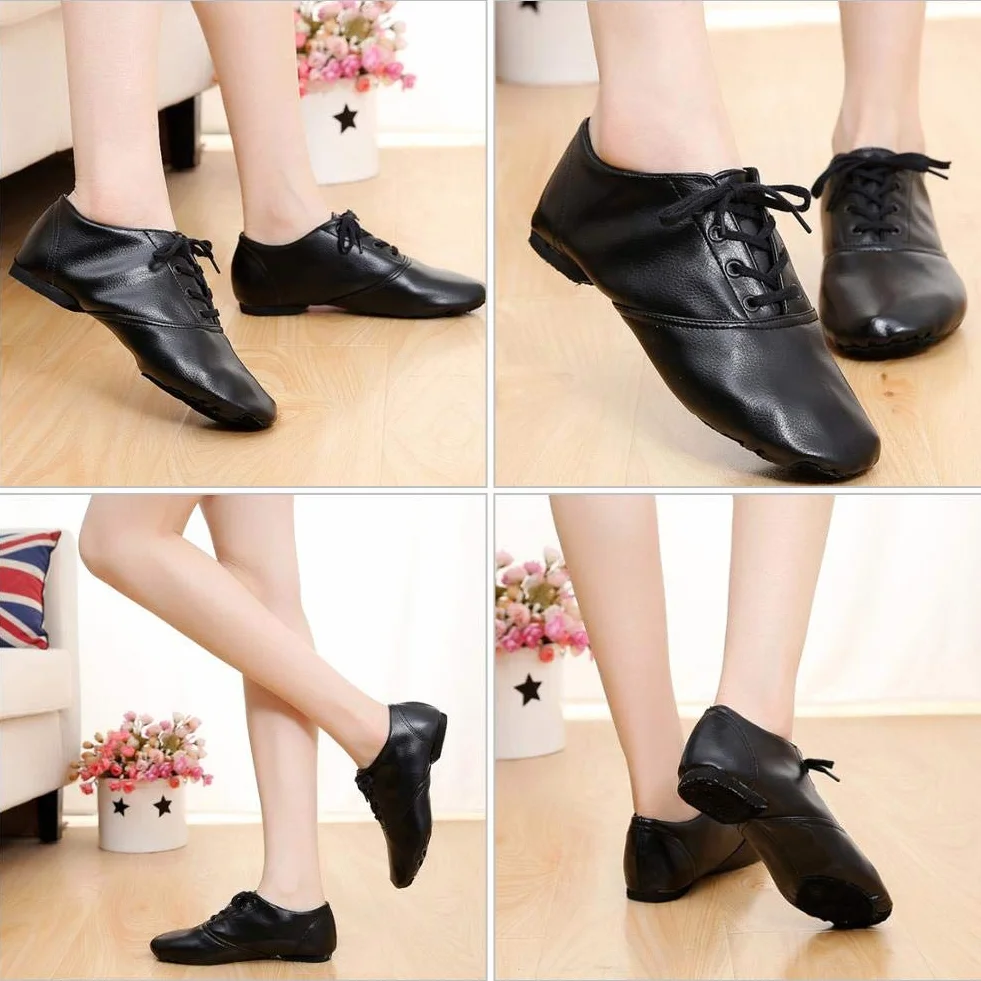 Chaussures de Danse Jazz, Chaussures de Jazz PU de Haute qualité, Chaussures de Sport à Enfiler élastiques pour Enfants Adultes