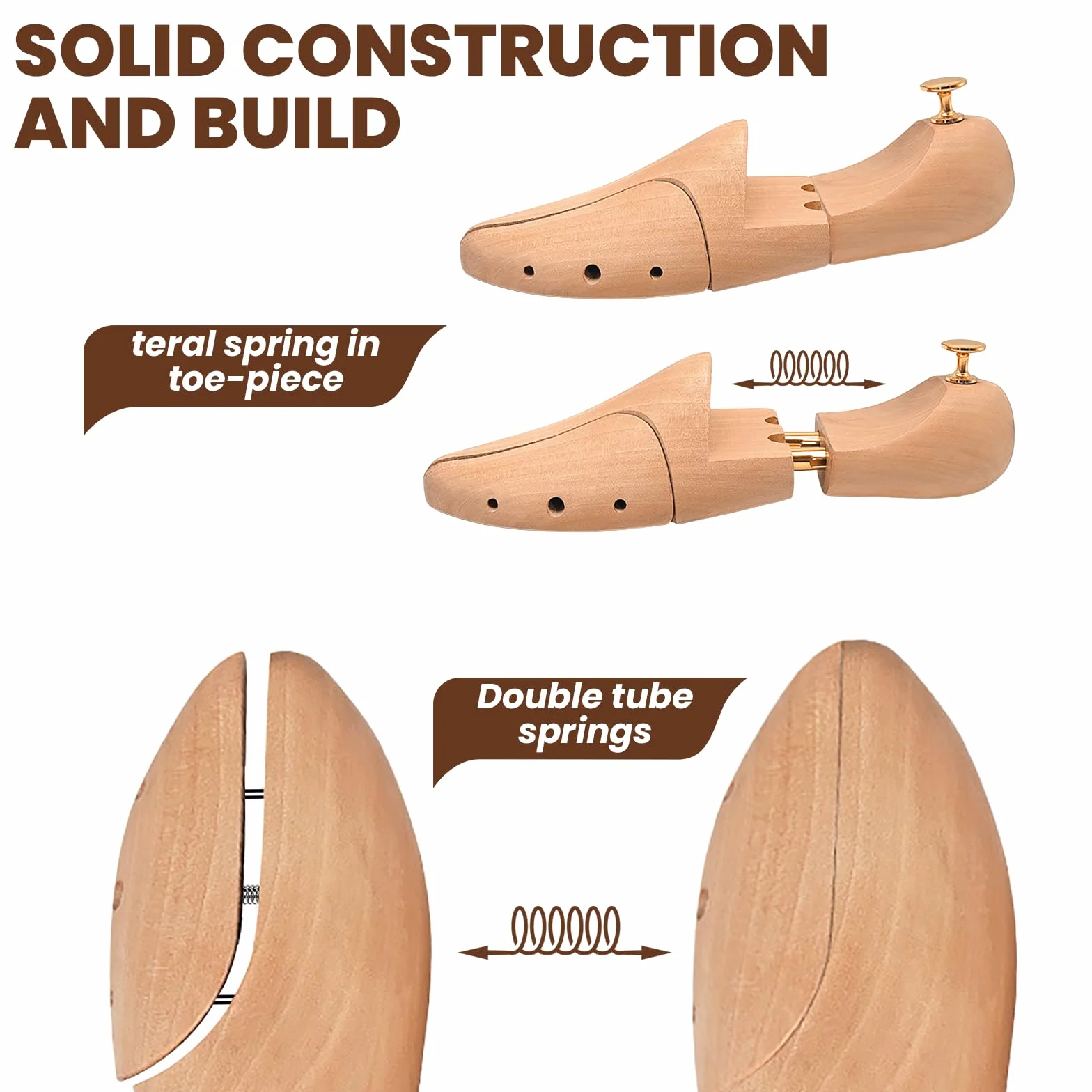 Zorplex Embauchoirs en bois de pin pour hommes et femmes – Maintien de la forme et protection des chaussures – Prolongent la durée de vie – Design élégant – 1 paire d’embauchoirs haut de gamme