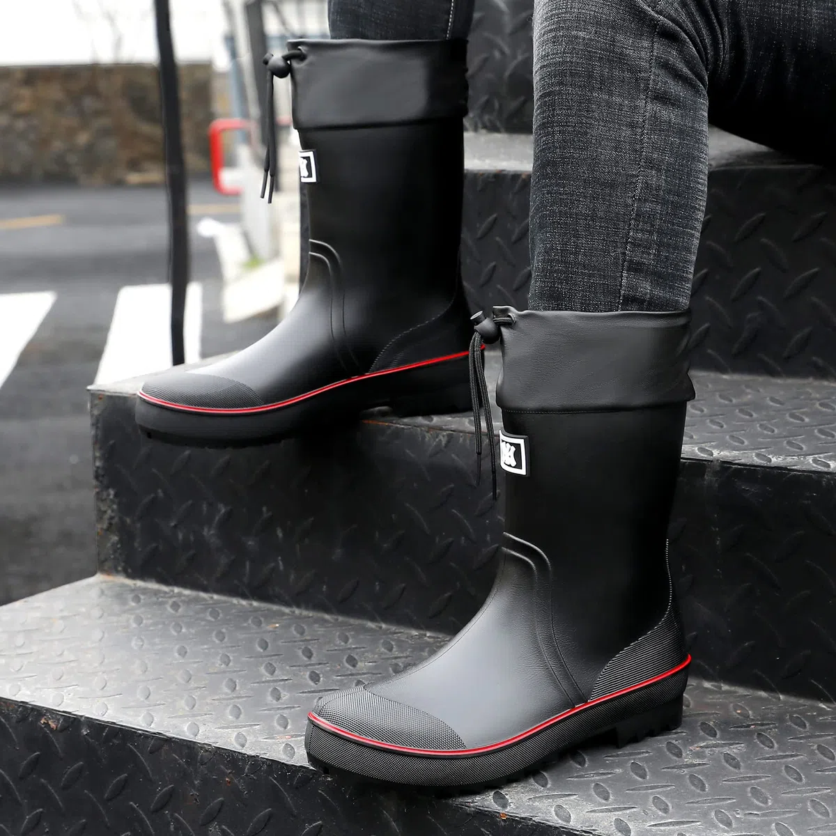 Bottes Caoutchouc Homme Botte Bottes de Pluie Bottes Jardin Rain Boots Jardinage Bottines