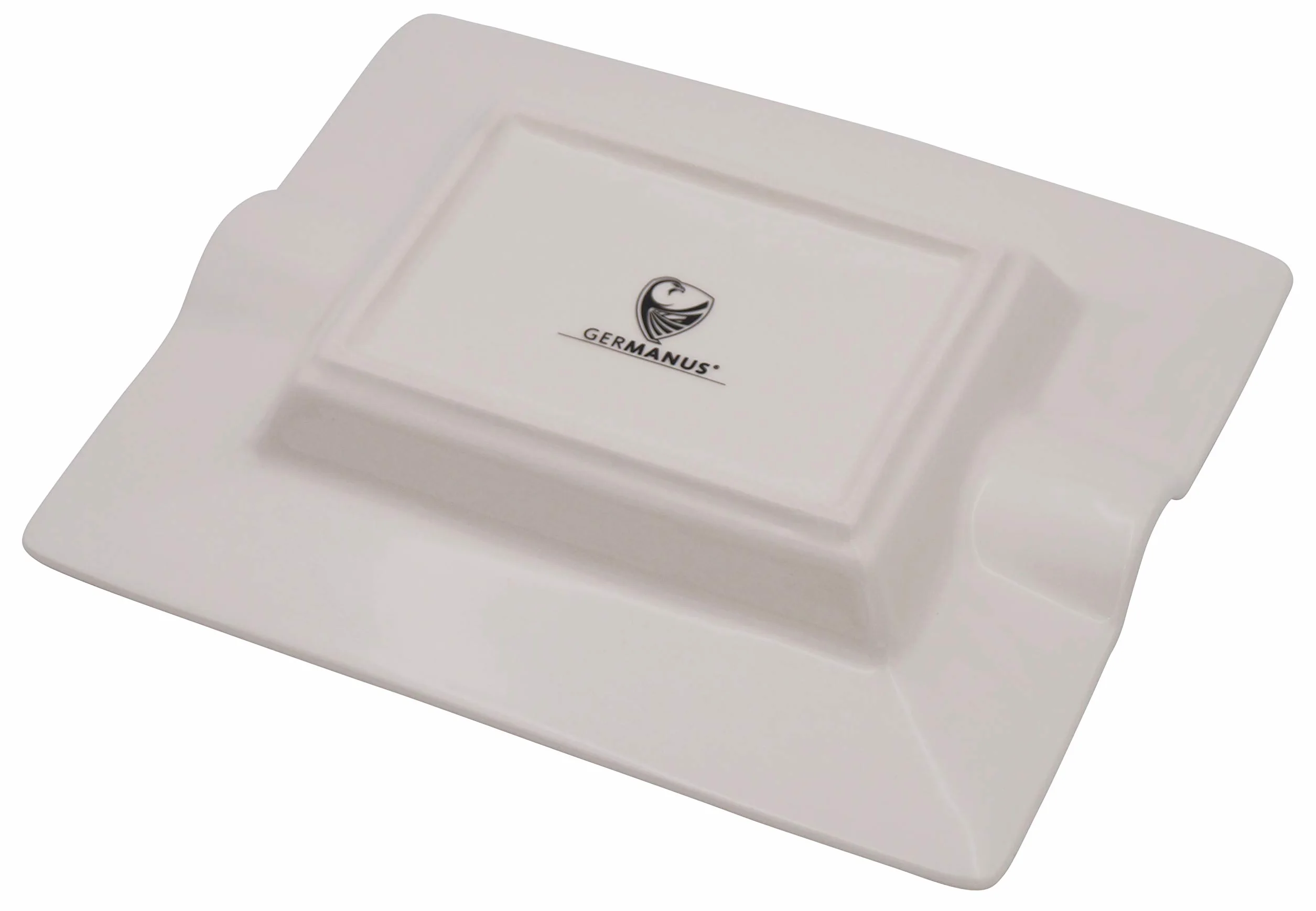 GERMANUS Cendrier à cigares en porcelaine véritable - Marbre Bianco