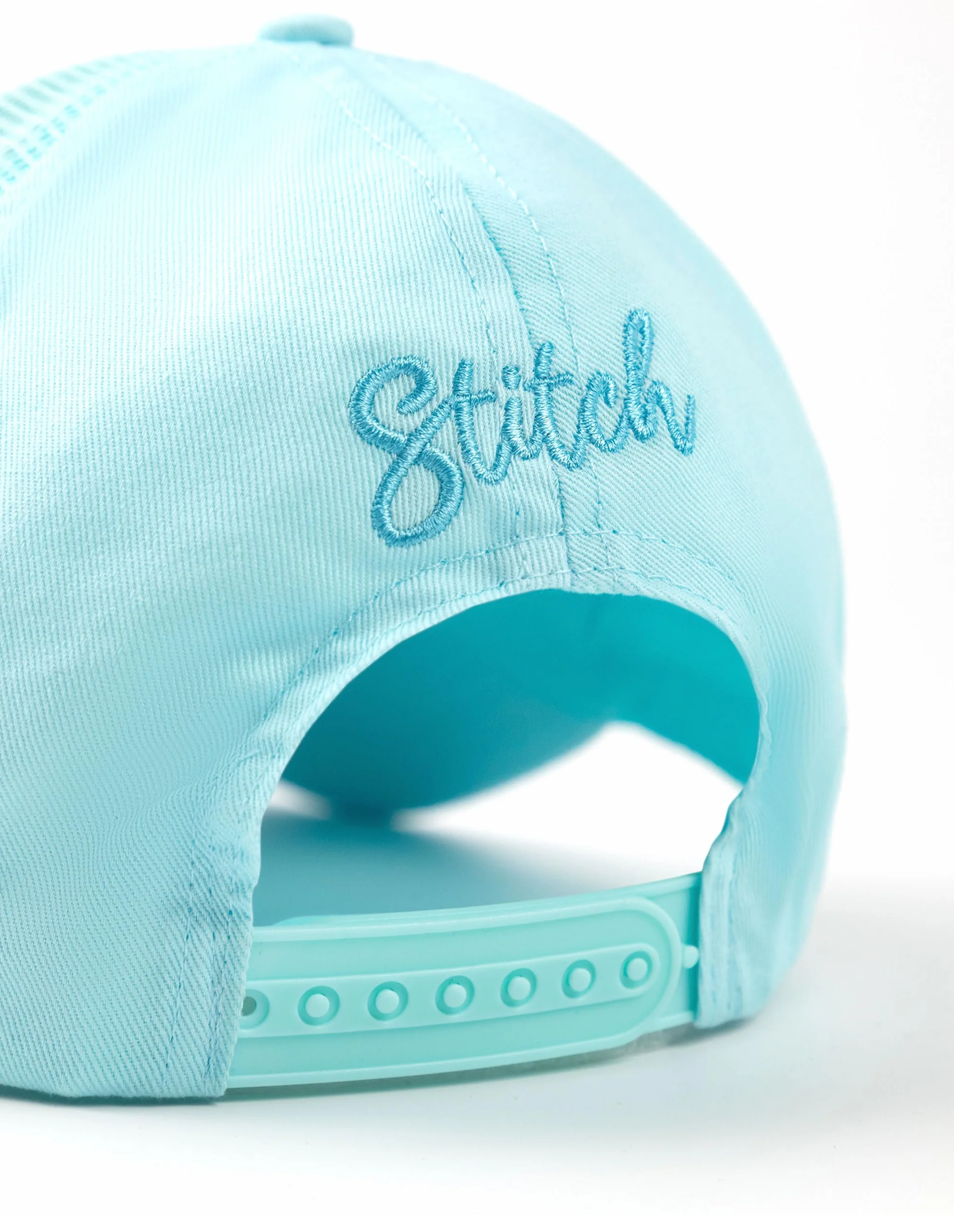 Disney Lilo & Stitch Casquette de baseball réglable pour fille en bleu clair | Chapeau décontracté avec motif Stitch | Stitch Merch | Protection solaire arrière en maille | Casquette incurvée pour