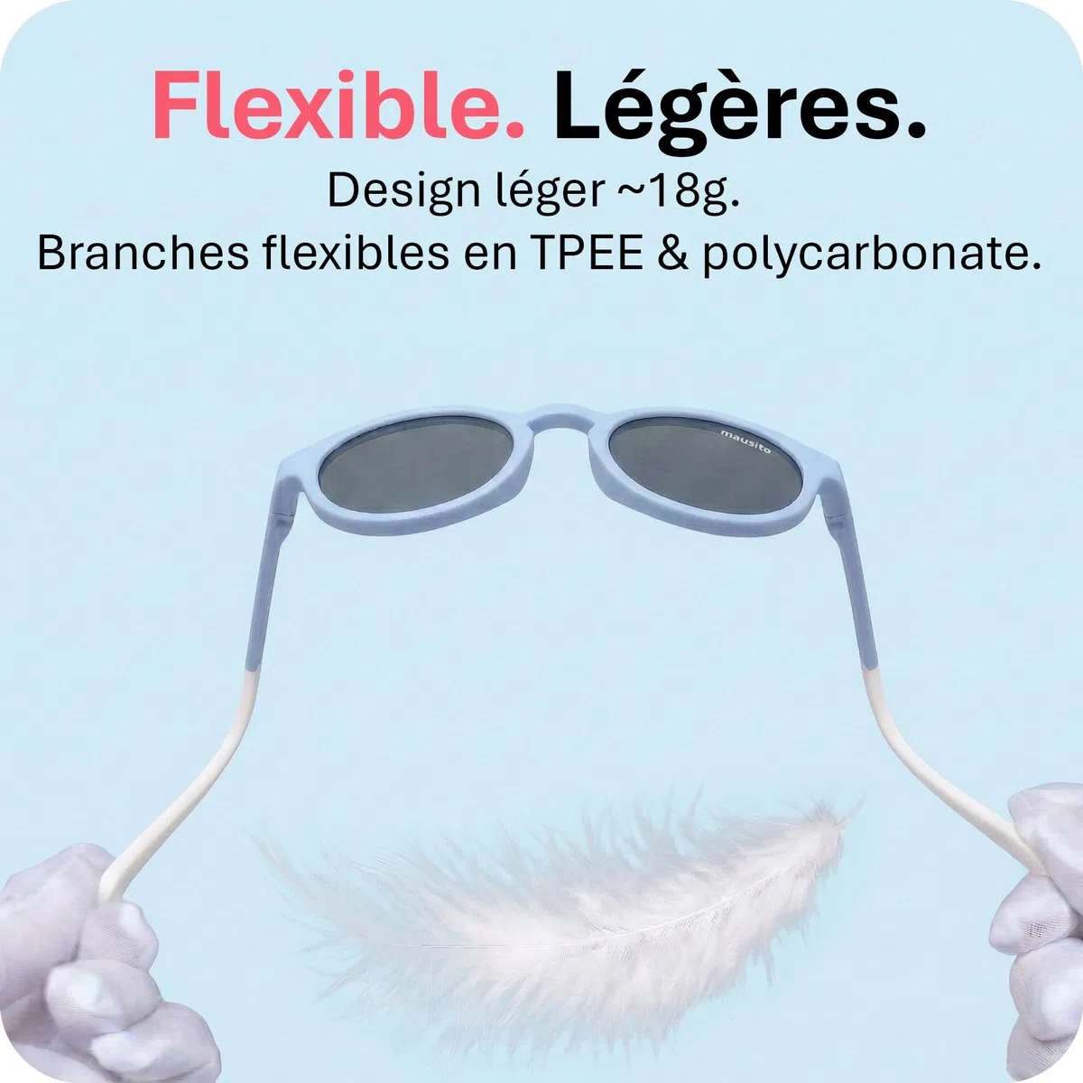 Mausito Lunettes de soleil enfant (3-6/6-9 ans) UV400 & verres catégorie 3 | Branches flexibles & légères en TPEE et polycarbonate | Design européen