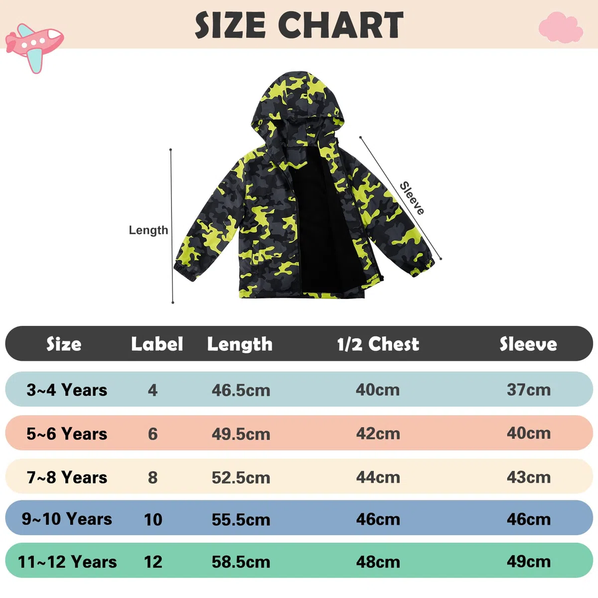 LACOFIA Veste Imperméable Enfant Garçon avec Doublure Polaire Veste Chaud Coupe Vent à Capuche Blouson de Pluie Automne/Hiver pour Enfants 3~12 ans