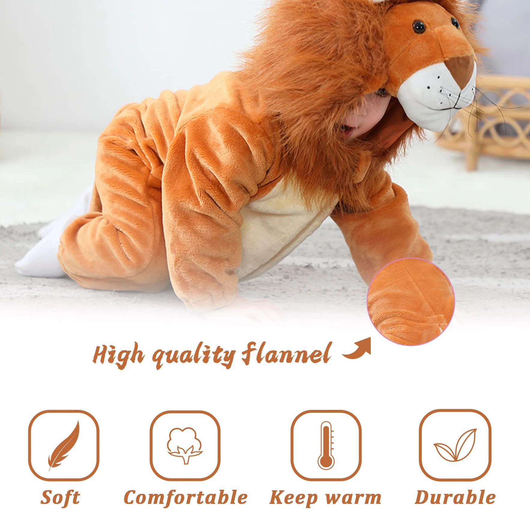 Capuchon de bébé unisexe Combinaison de style animal pour bébé Vêtements d'Halloween pour bébés