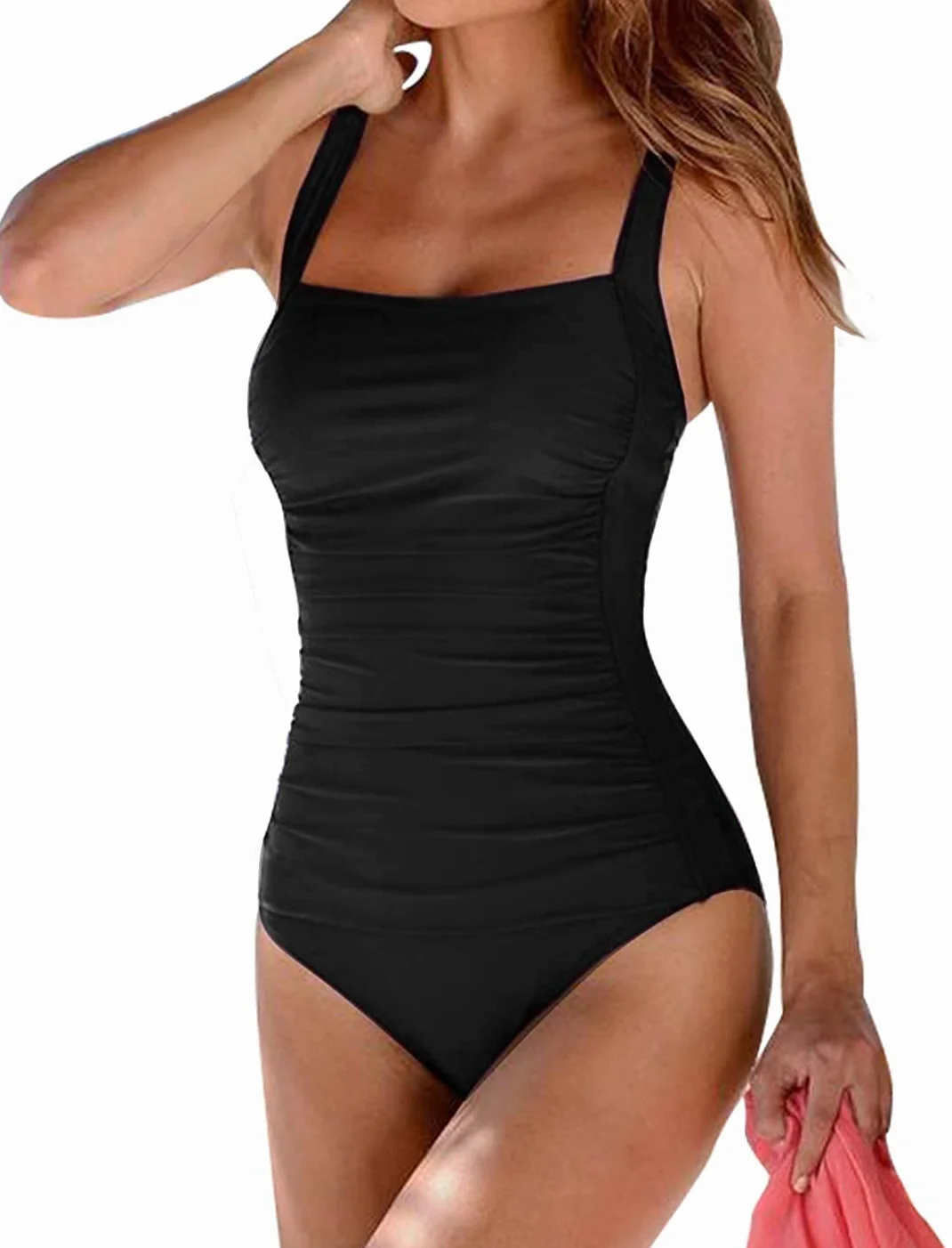 Maillot de Bain Femme 1 Pièce Monokini Vintage Push-Up, Contrôle du Ventre, Bretelles Réglables, Style Sexy et Élégant pour Plage et Natation