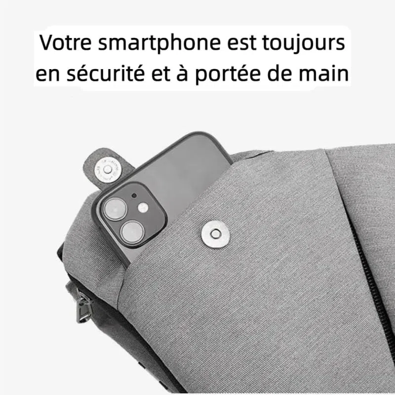 Sac bandoulière anti-vol Farvello Antivol Léger Imperméable, Simple, Grande Capacité pour Hommes et Femmes