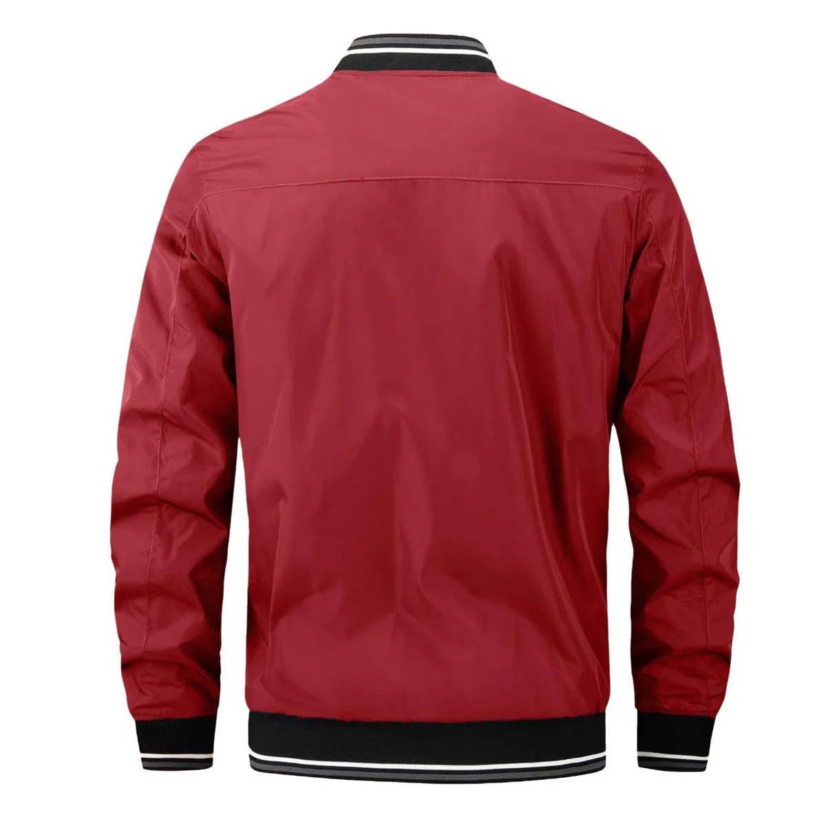 Blouson léger à col montant pour homme - Veste bomber avec poche - Veste de loisirs fine - Veste de sport pour l'extérieur et le printemps - Veste d'été à manches longues