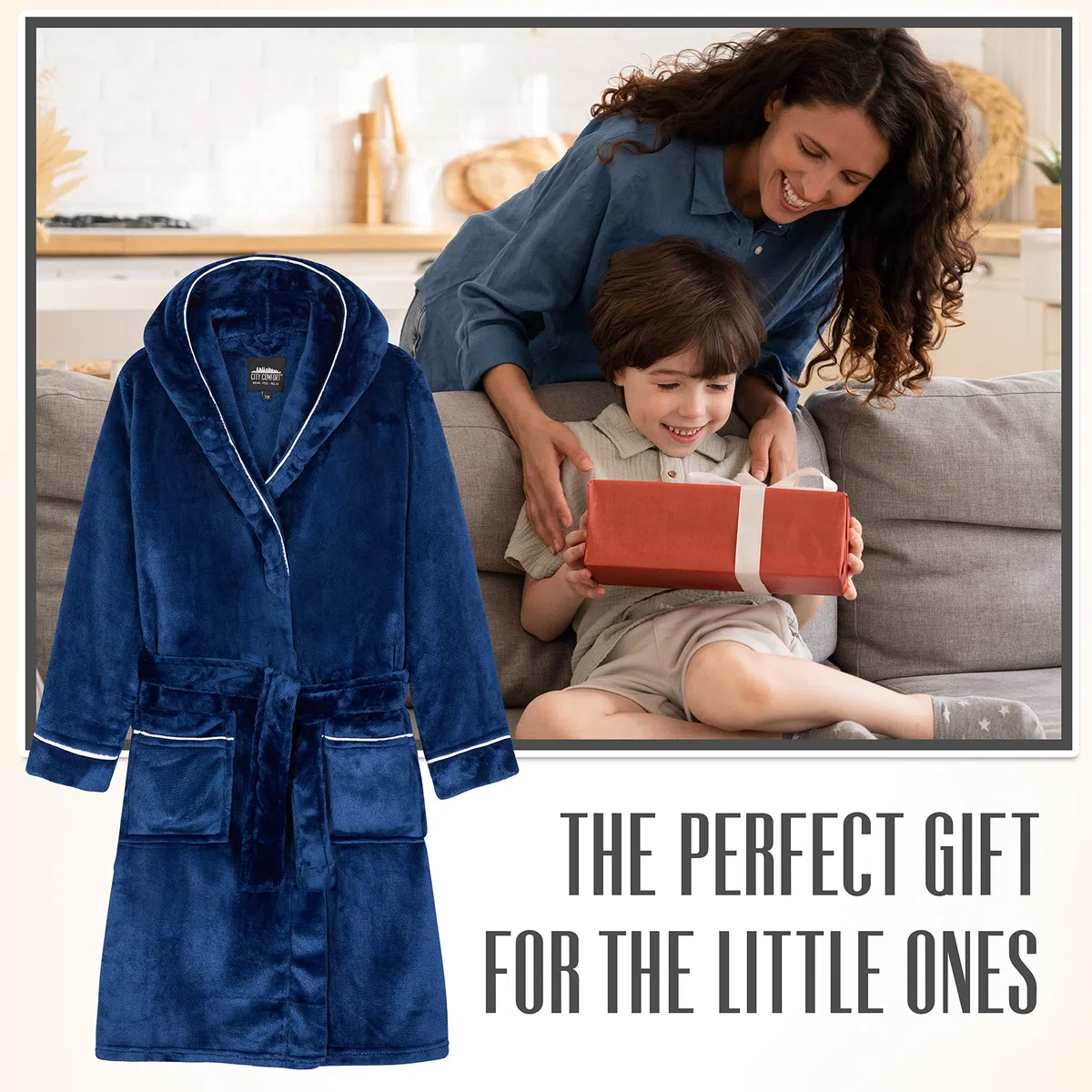 CityComfort Robe de Chambre Polaire Enfant, Peignoir Garcon en Polaire Douce