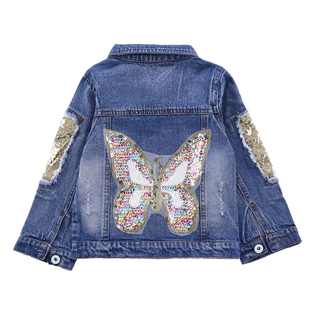 Peacolate 3-10 Ans Printemps Automne Fille Veste en Jean