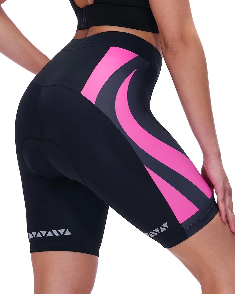 Sportneer Short de Cyclisme pour Femme - Rembourré - Séchage Rapide - Short élastique - avec Rembourrage d'assise 4D - Short de Sport Court pour Femme - avec Rembourrage Plus Large et Plus Dense