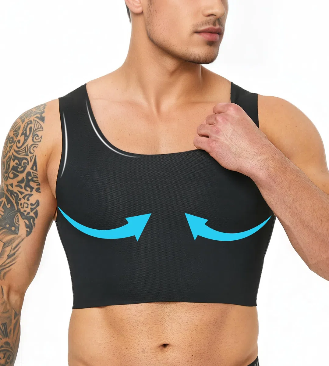 Compression Gynécomastie Poitrine Binder Amincissant Corest Tank Top Breast Bra pour Transgenre FTM Tomboy Hommes Femmes