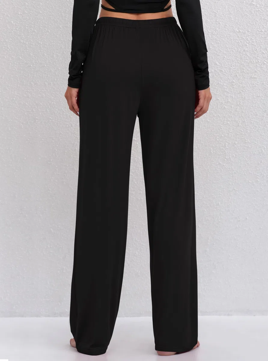 FEQO 2 Pièces Bas de Pyjama Femmes Pantalon de Pyjama Taille Élastique Pantalon Long Lâche Leggings De Yoga femme