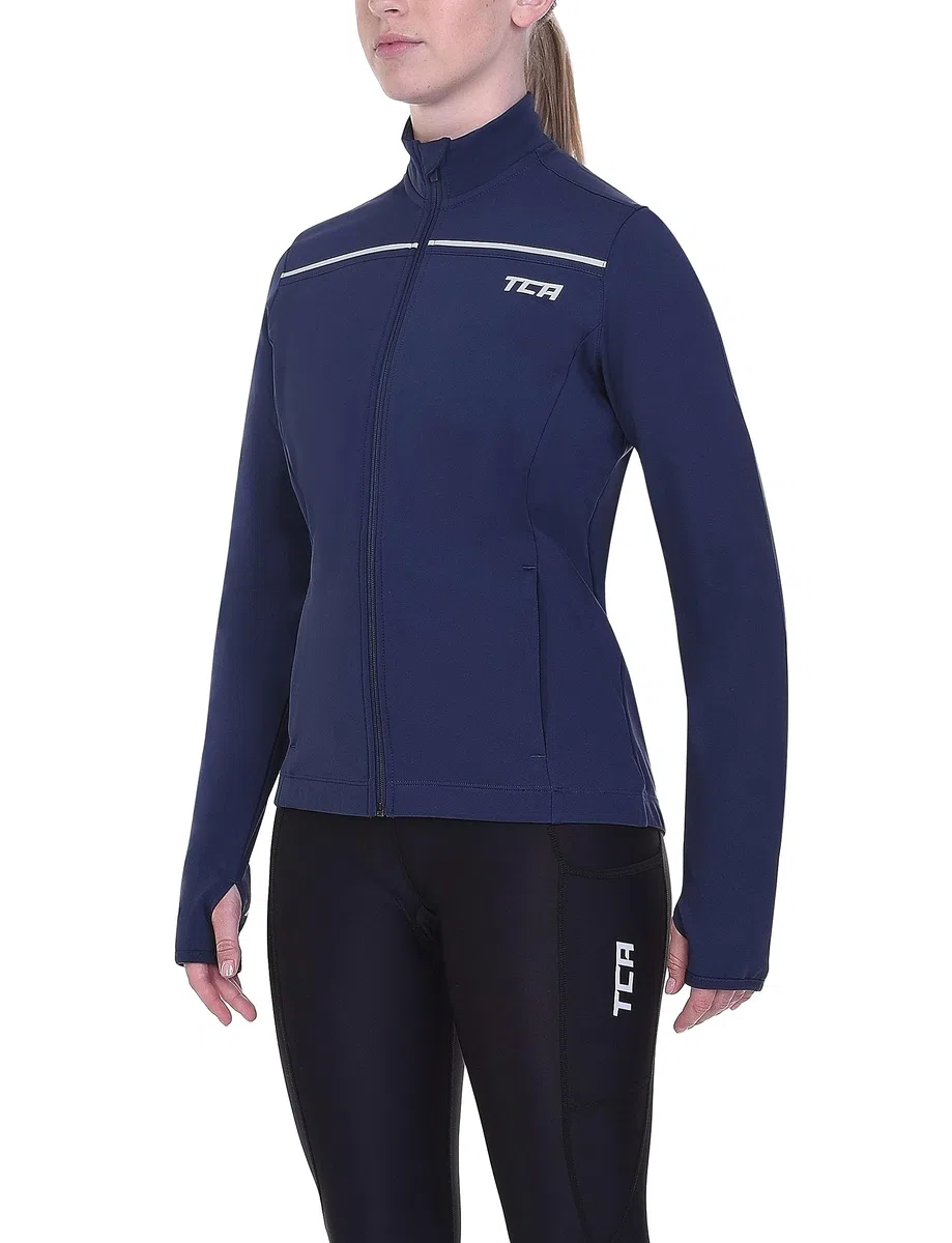TCA Veste de Course à Pied et de Cyclisme Thermique pour Femmes. Veste Coupe-Vent, Réfléchissante et Respirante avec poches zippées