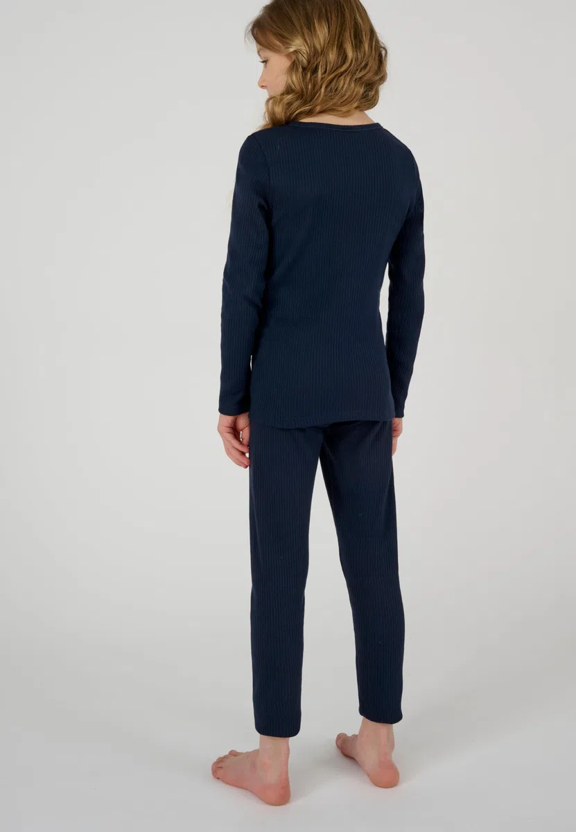 Damart - Caleçon Thermique Thermolactyl Côtes Molletonnées Enfant Bleu Taille 2ans