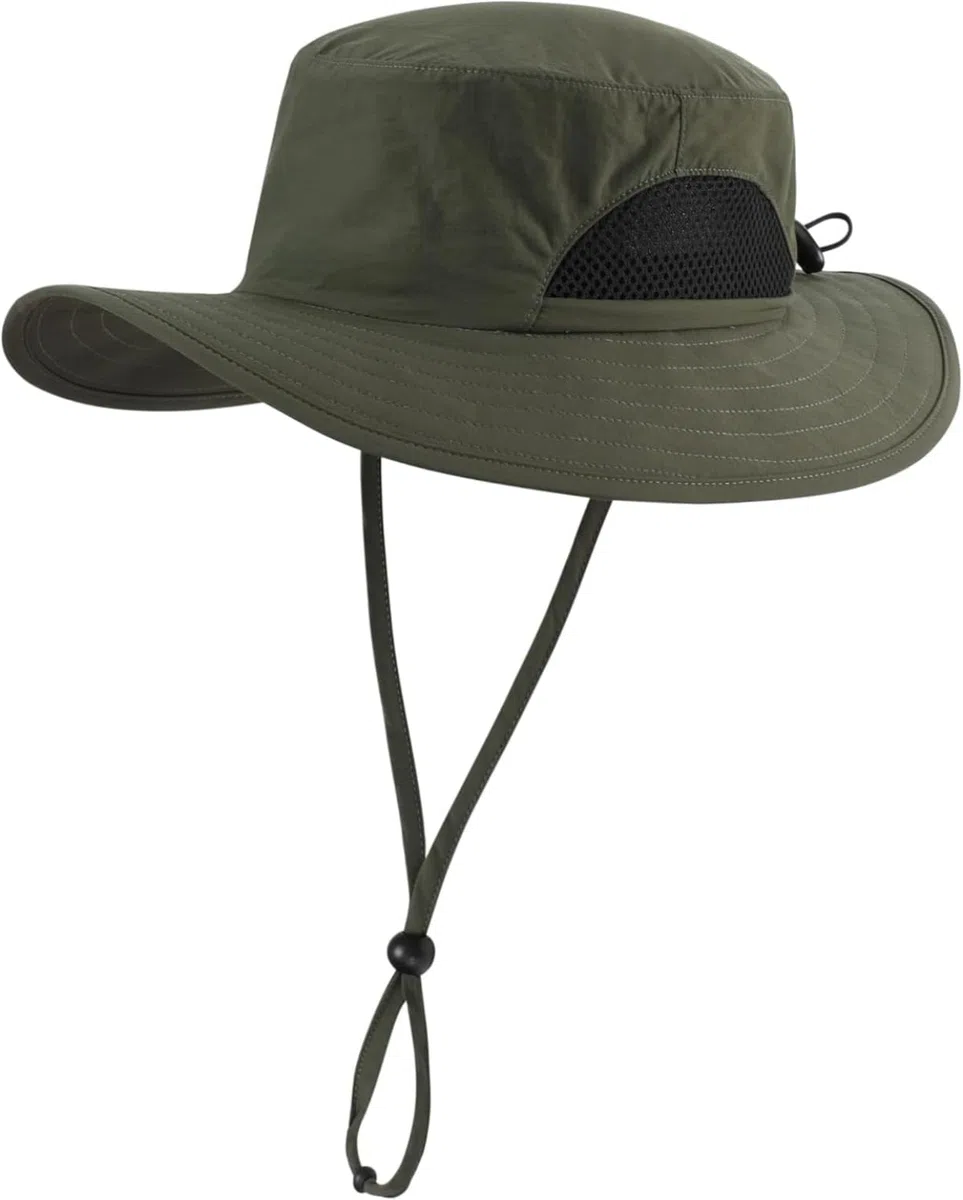 Chapeau de soleil réglable en maille à large bord pour enfants avec protection UV