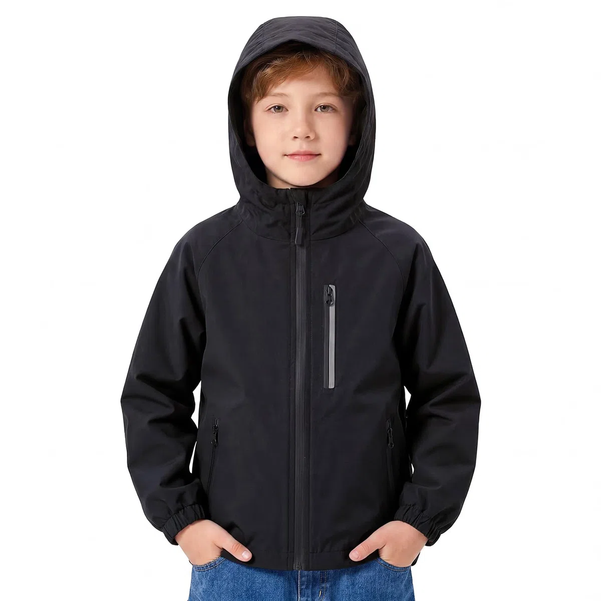 Veste Imperméable Enfant Réfléchissant Veste de Pluie Filles Coupe-Vent Imperméable à Capuche Garçons Légère Manteau Printemps Randonnée Blouson Camping Vêtements de Pluie pour Ado 5-14 ans