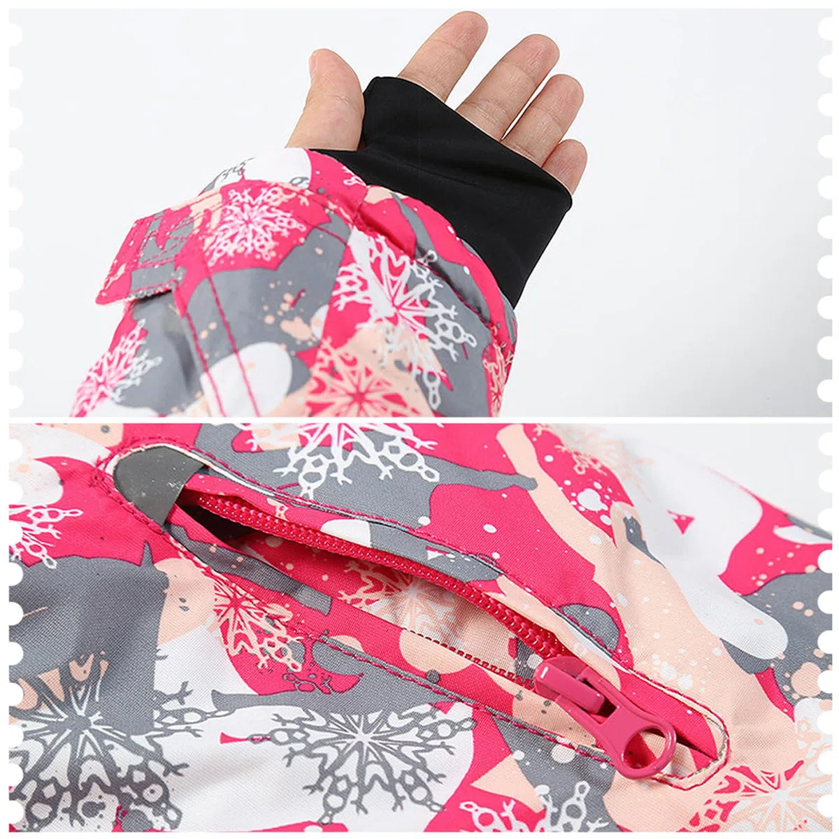 Combinaisons de Neige Enfant Fille à Capuche Coupe-vent et Imperméable Combinaison de Ski Garçon en Polaire Chaude Vêtements de Ski