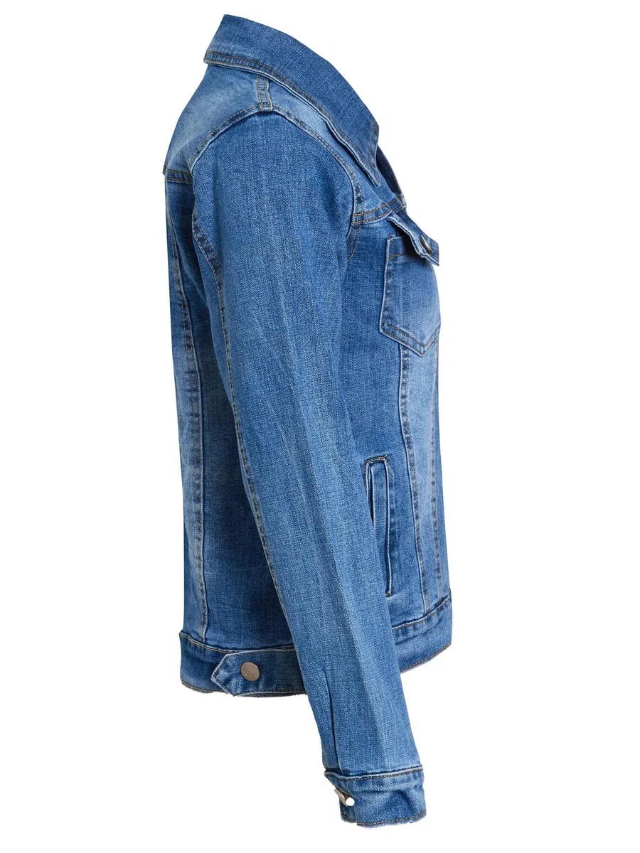 SS7 Veste en Jean Fille Délavé Stretch