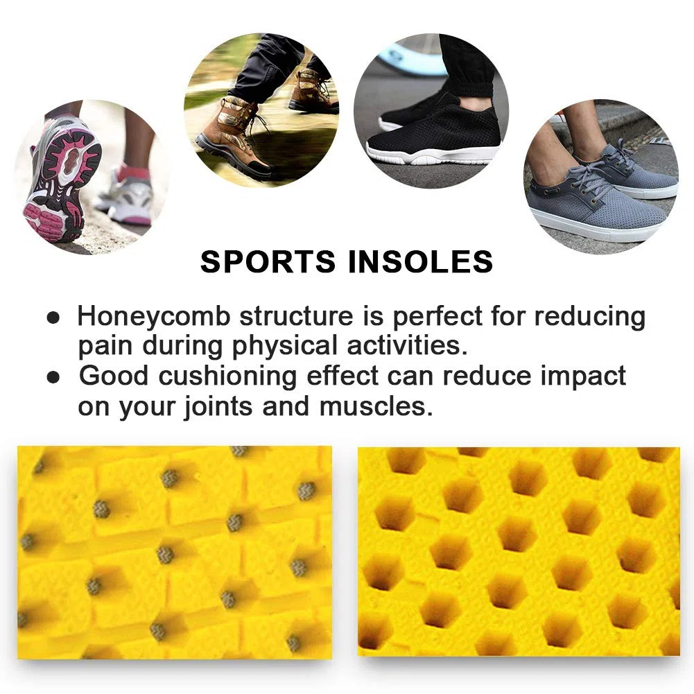 Ailaka Hauteur Augmentation Semelles élastiques absorbant les chocs pour chaussures de sport, semelle grandissante de rechange alvéolaires souples respirantes pour hommes femmes