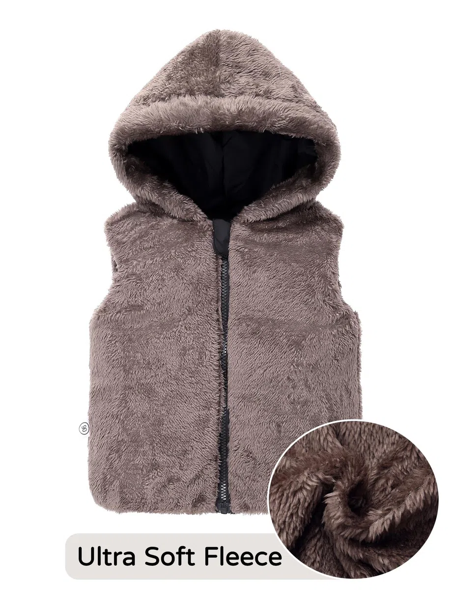 SEAUR 2024 Enfant Gilet Doudoune sans manche Vest Chaude Garçons Fille Vest Automne Hiver Zippé