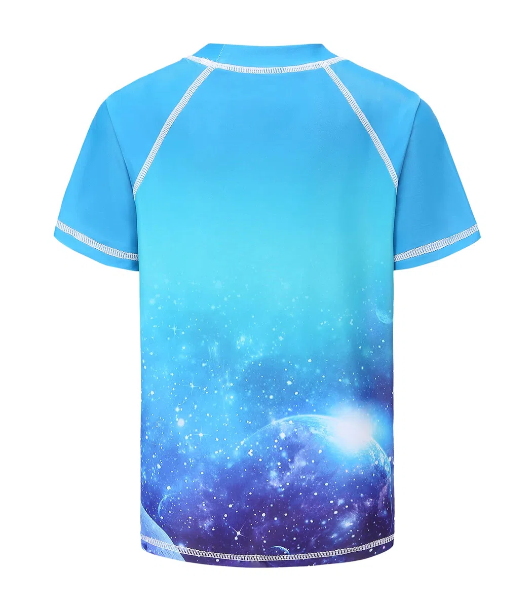Aisyee T Shirt de Bain Anti UV Garcon à Manches Courtes Maillot de Bain à séchage Rapide Enfant 5-16 Ans