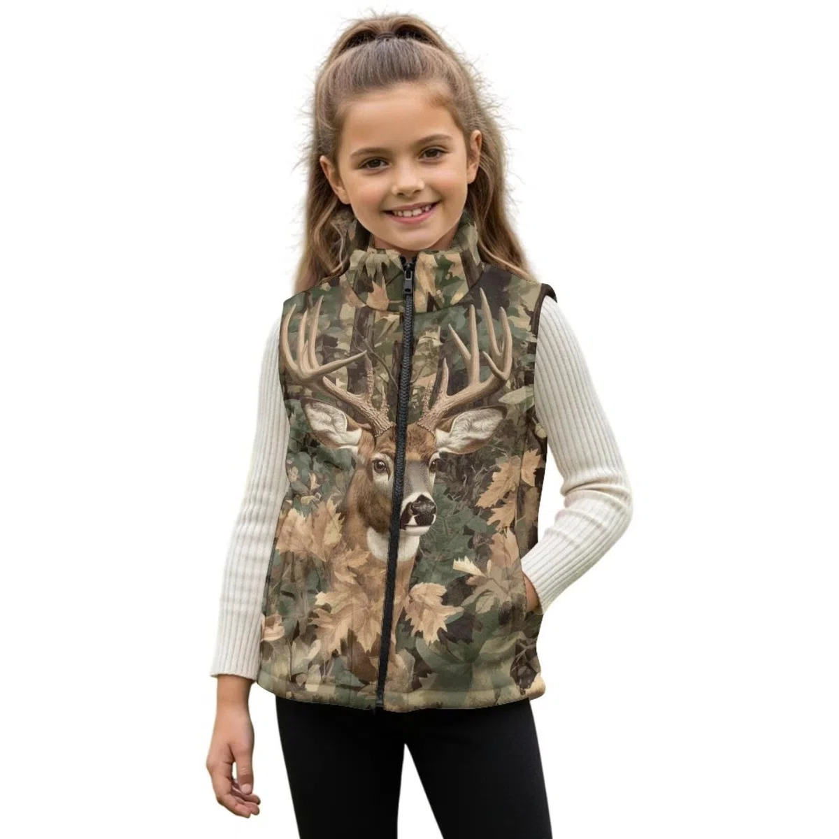 Dolyues Gilet de chasse en polaire chaude pour garçon avec poches et fermeture éclair intégrale 2 à 12 ans