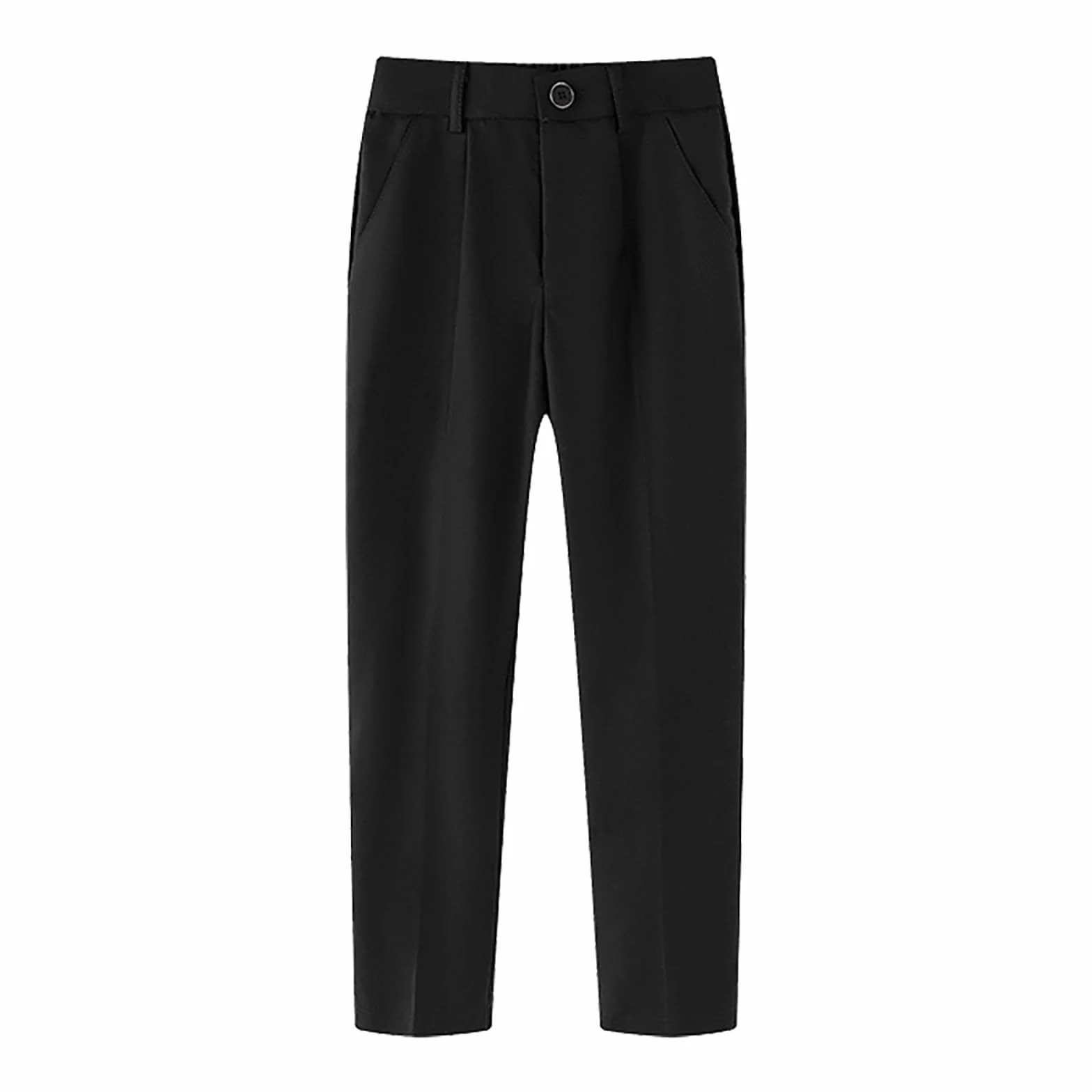 Pantalon de costume pour garçon avec devant plat et taille réglable, tenue d'école