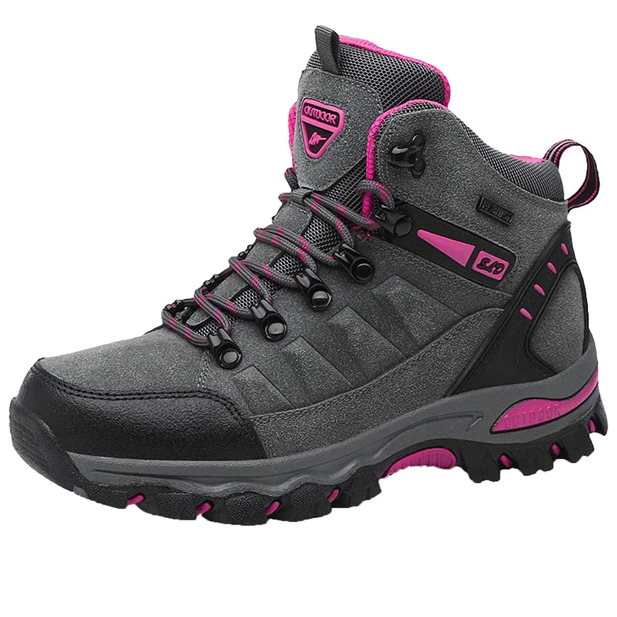 Chaussures de randonnée imperméables pour femme - Coupe large - Base épaisse - Confortables - Antidérapantes - Légères - Chaussures de marche pour sports de plein air