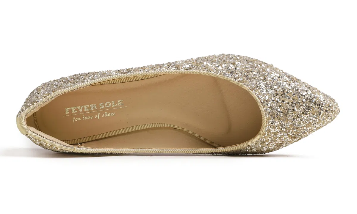 Feversole Women's Macaroon Shiny Memory Foam Cushion Patent Ballet Flat,Mémoire coloré Macaron Coussin en Mousse de Femmes Ballerine de Brillant Paillette Plat