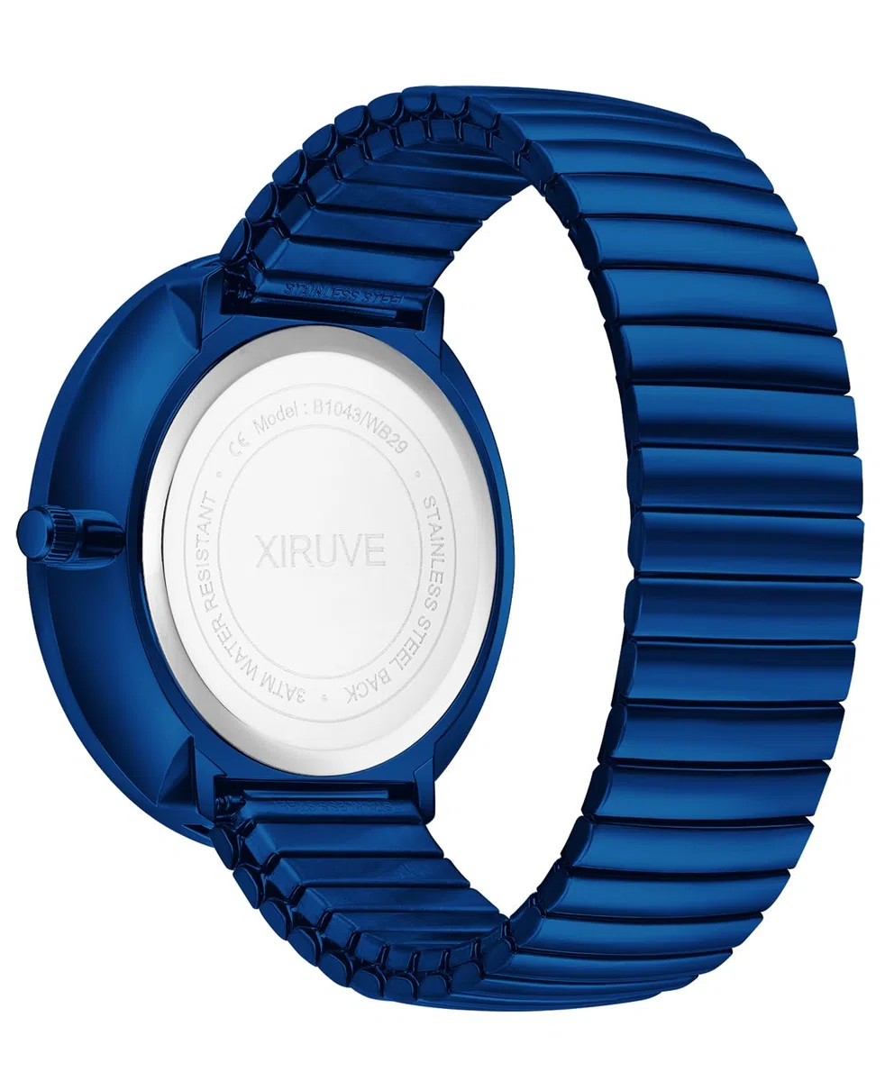 Femme Homme Facile à Lire Super Grand Cadran Chiffres Arabes Bracelet Élastique en Acier Inoxydable Montre à Quartz Analogique