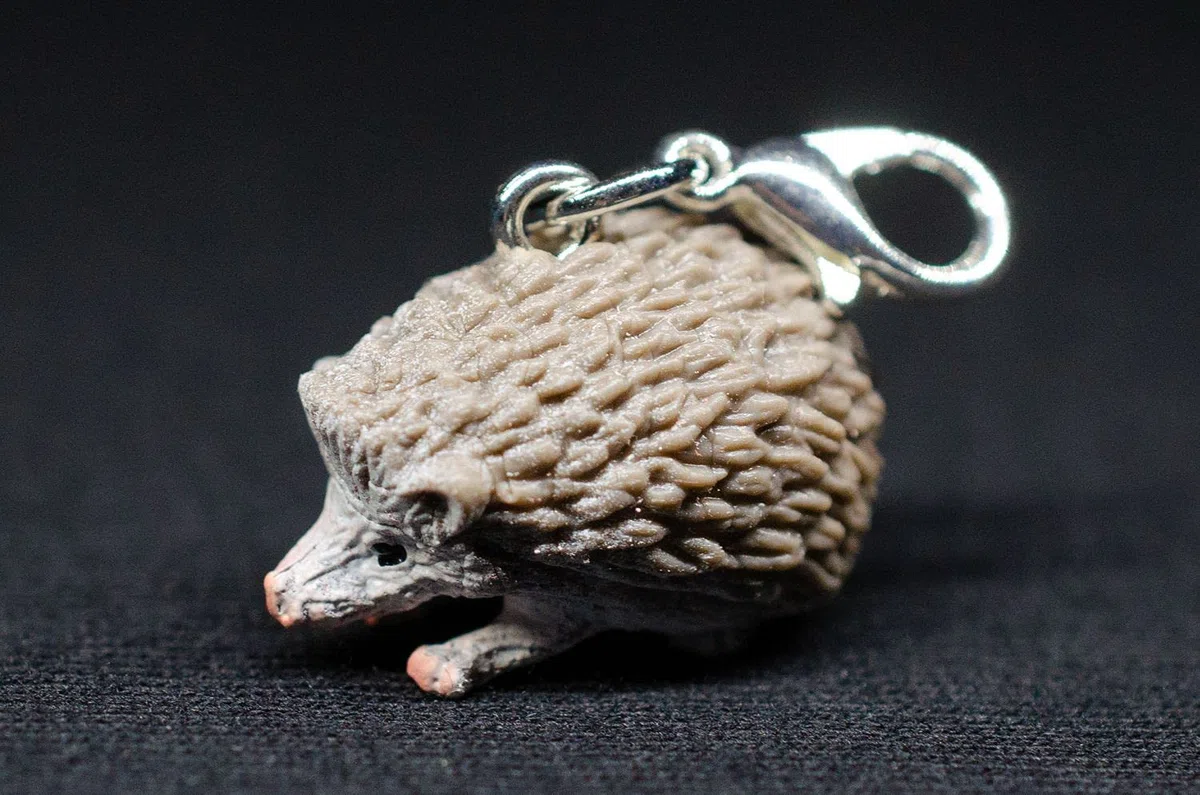 Miniblings hérisson Charm Tirette Caoutchouc Animal Automne Bijoux Enfants de 20 mm - Bijoux Fantaisie Main argenté plaqué I Pendentifs - breloque Pendentif - Pendentif pour Bracelet