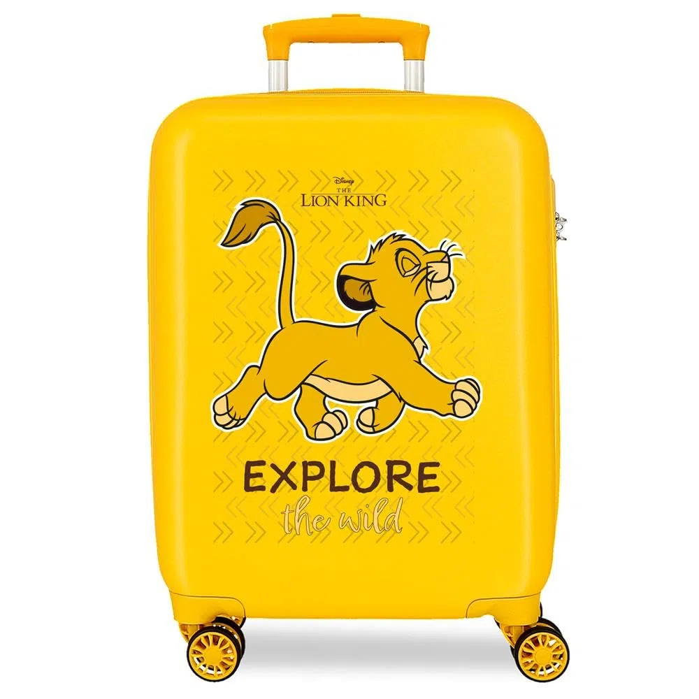 Joumma Disney Le Roi Lion Explorateur Valise Cabine, Valise Enfant, en ABS, Un matériau résistant, Quatre Doubles roulettes multidirectionnelles