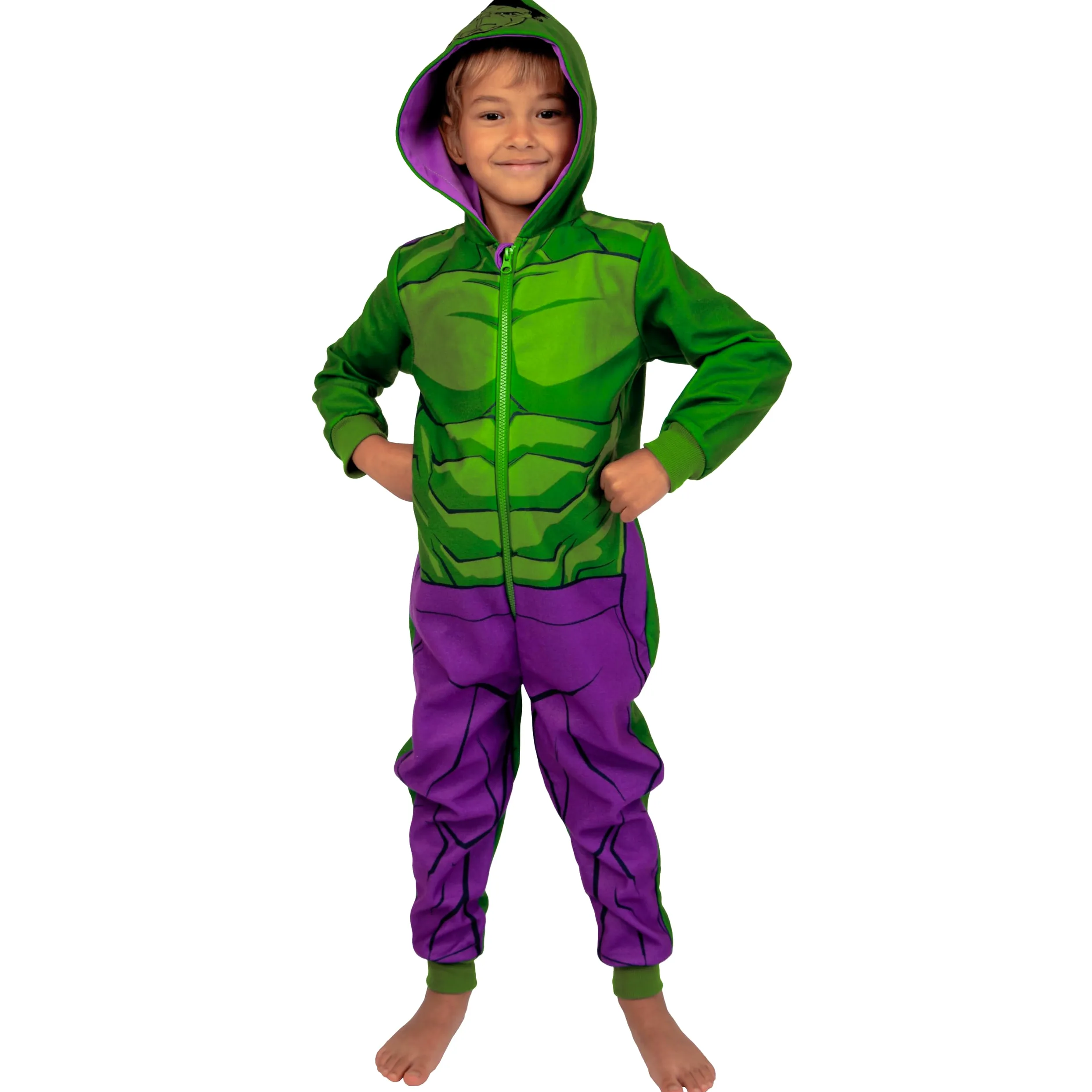 Marvel Hulk Surpyjama Garcon | Surpyjama Polaire Enfant | Grenouillere Enfant | Combinaison Enfant | 2 Et 12 Ans