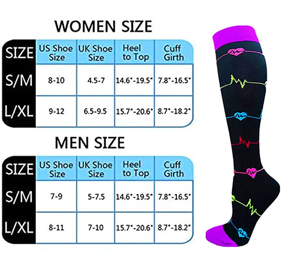 5 paires de chaussettes de compression 20-30 mmHg pour hommes/femmes infirmi¨¨re de r¨¦cup¨¦ration course maternit¨¦ grossesse vol voyage m¨¦dical sant¨¦ sport