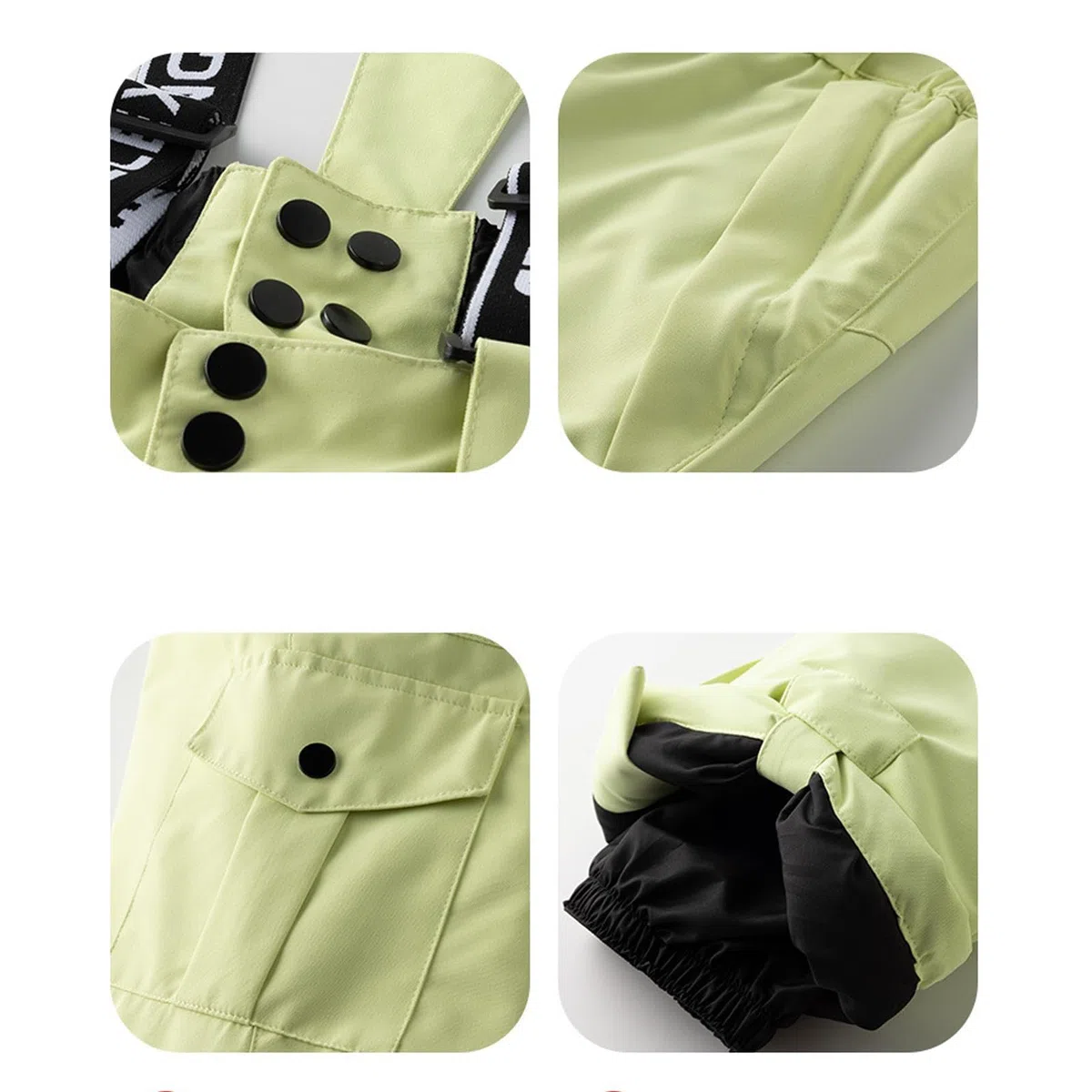 Combinaison de ski pour fille et garçon - Coupe-vent - Imperméable - Chaude - Salopette de ski réglable - Pantalon de sport d'hiver - Vêtement de ski