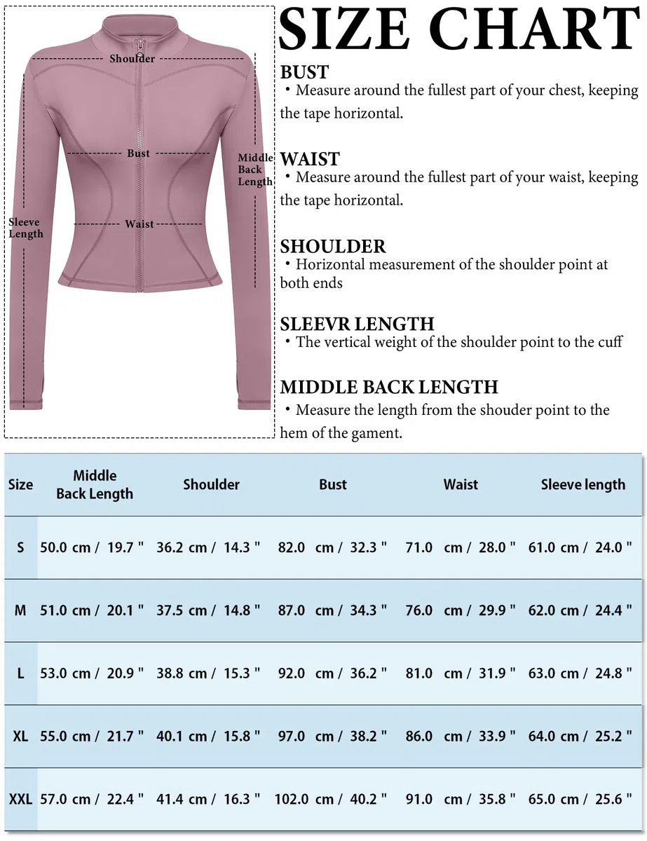 Gyabnw Veste de Sport Femme Haut de Course Respirant à Manches Longues Top de Fitness avec Fermeture Eclair avec Trous pour Les Pouces Convient pour Le Yoga la Running et Plus Encore