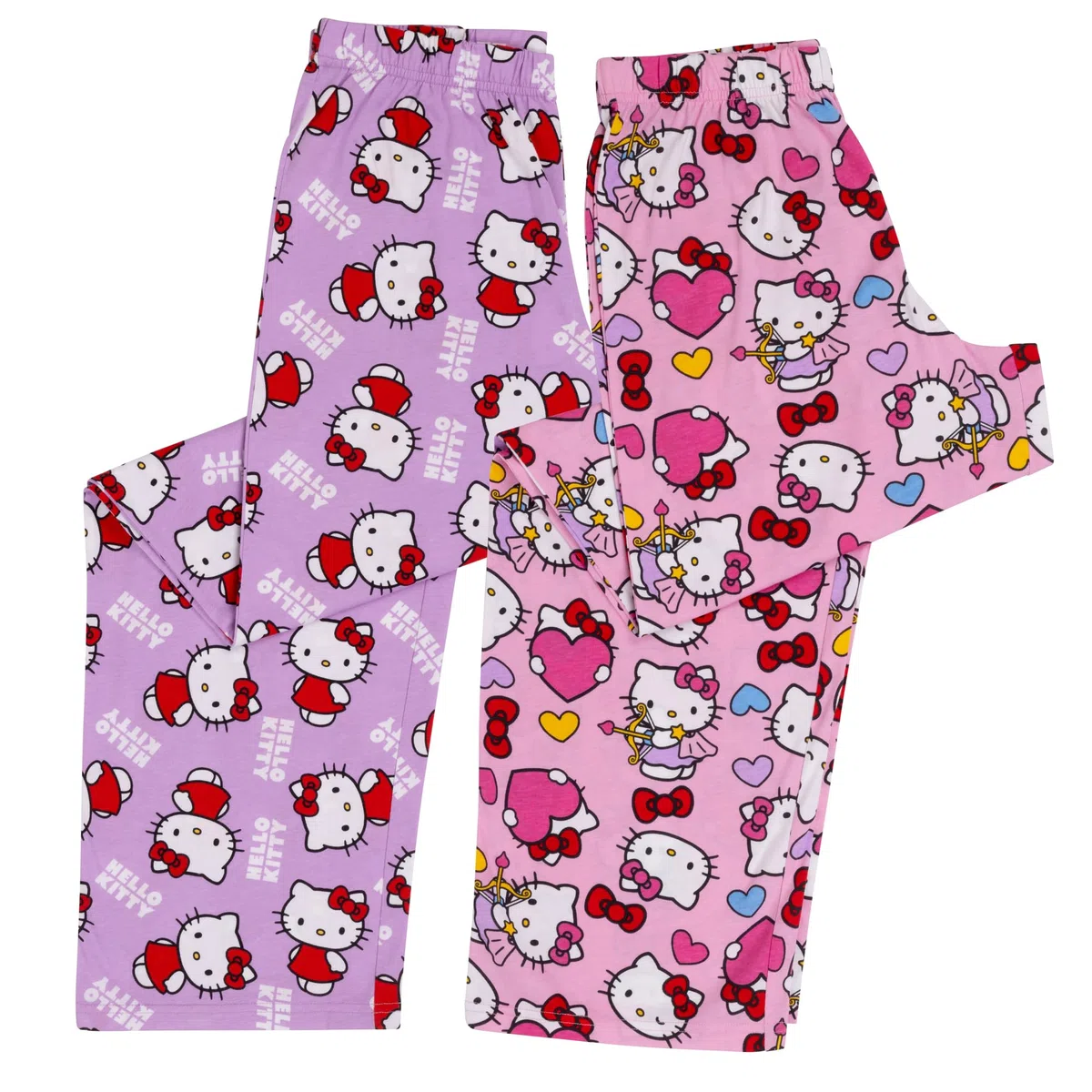 Hello Kitty Lot de 2 pantalons de pyjama 100% coton pour filles ou femmes, Rose