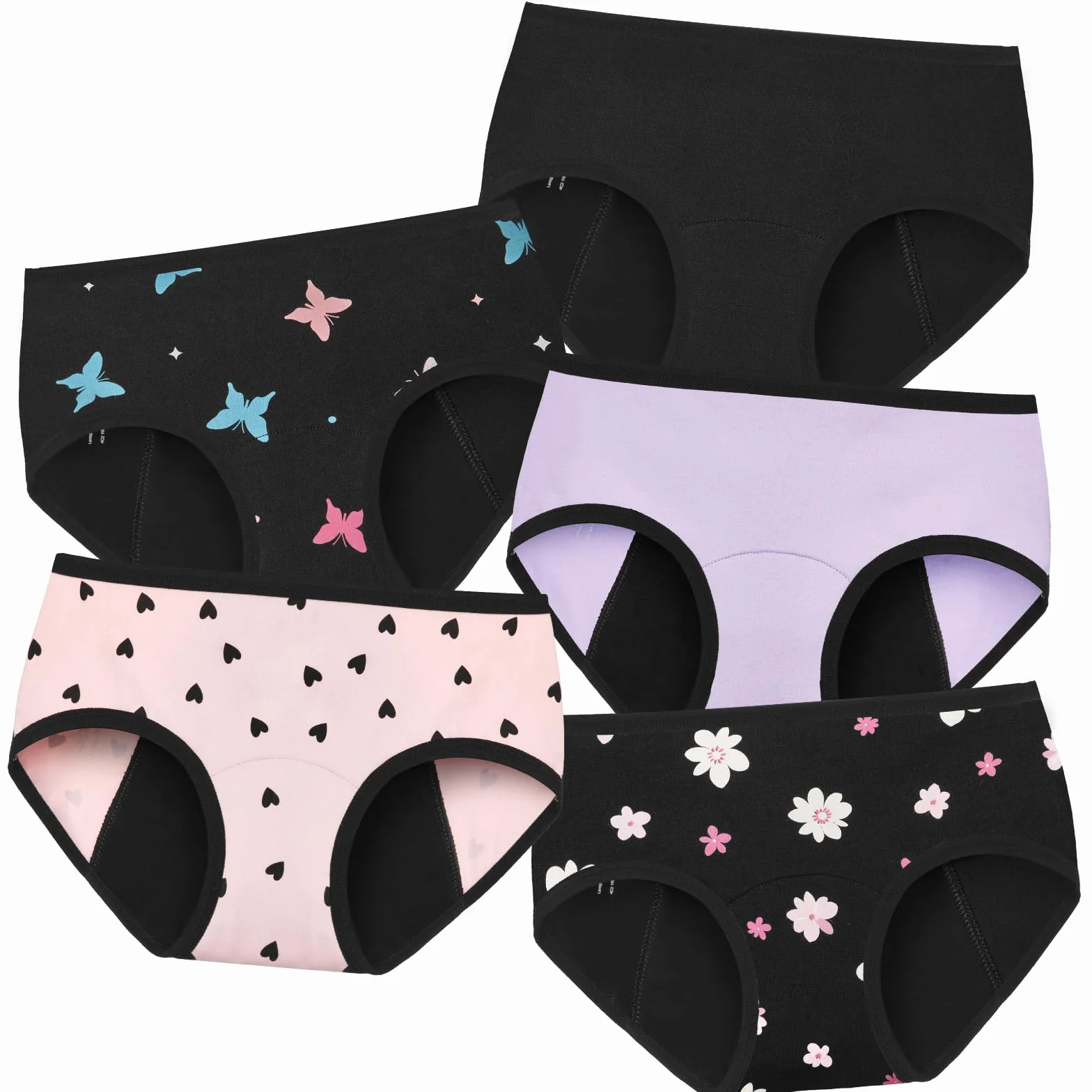 Culotte Menstruelle Adolescente Idéales pour Flux Tres Abondant Culotte Fille en Fibre de Bambou Réutilisable Lavable en Machine avec jusqu'à 12h de Protection Anti-Fuite