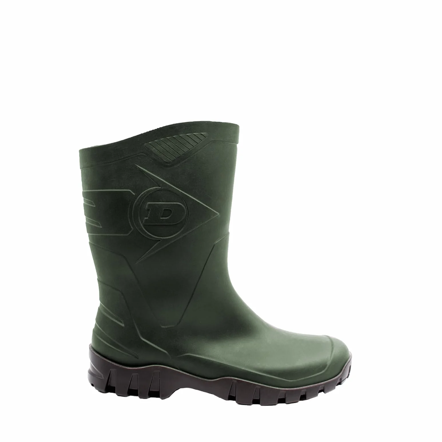 DUNLOP Dee – Bottes de pluie pour hommes et femmes - Bottes en caoutchouc - imperméables - court - Bout souple – PVC - Léger - Pêche – Vert – Pointures 37 à 47