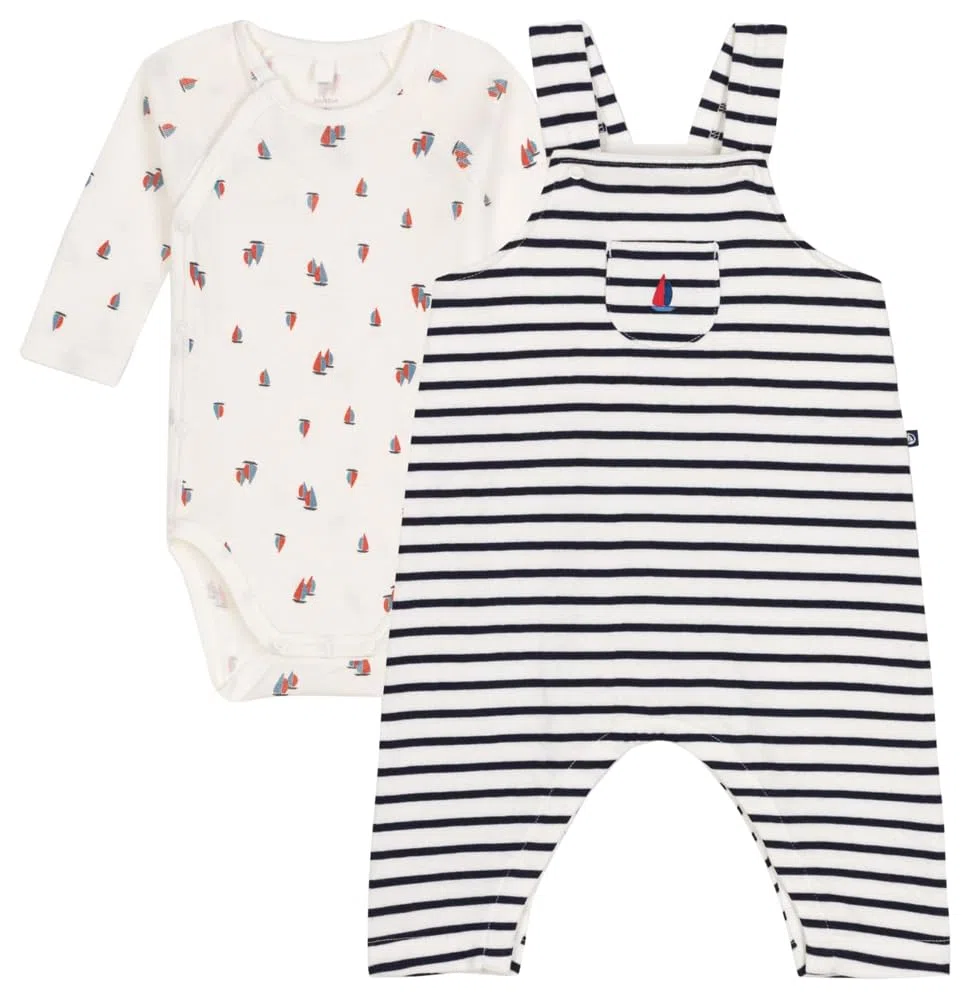Petit Bateau Ensemble Salopette Mixte bébé