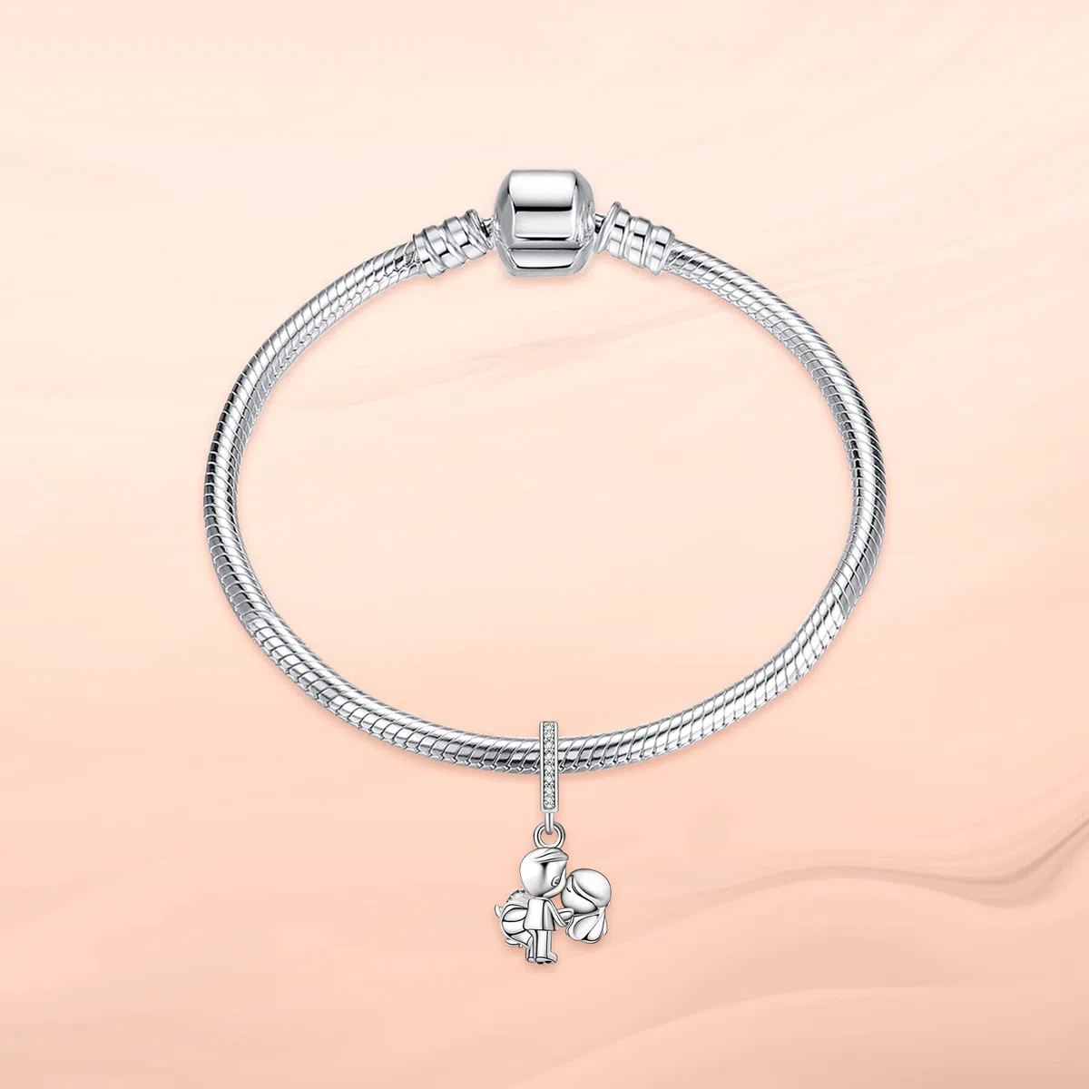 Annmors Charm Cœur Amour Famille pour Femme Argent Sterling 925 Breloque Bracelets Colliers Pendentifs