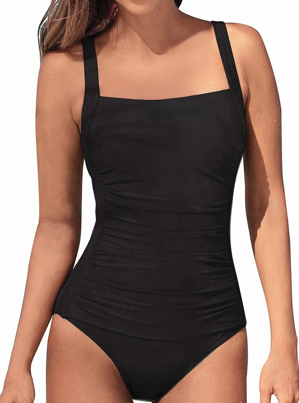 Maillot de Bain Femme 1 Pièce Monokini Vintage Push-Up, Contrôle du Ventre, Bretelles Réglables, Style Sexy et Élégant pour Plage et Natation