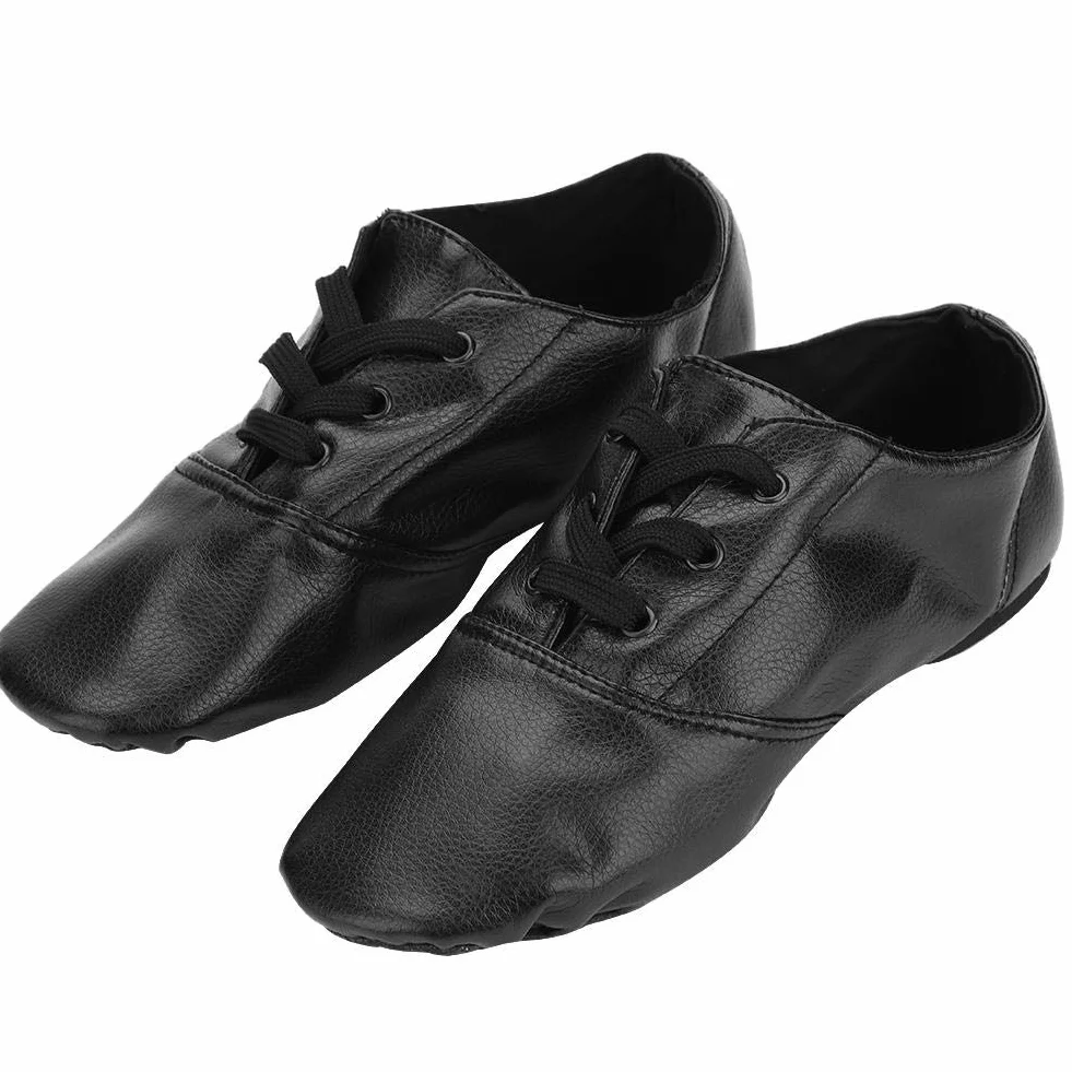 Chaussures de Danse Jazz, Chaussures de Jazz PU de Haute qualité, Chaussures de Sport à Enfiler élastiques pour Enfants Adultes