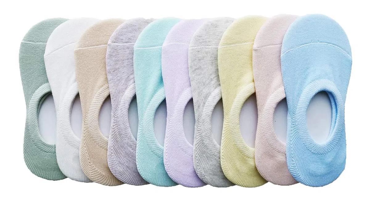 CHUNG Lot de 10 paires de chaussettes invisibles en coton pour petits garçons et filles 2 à 12 ans