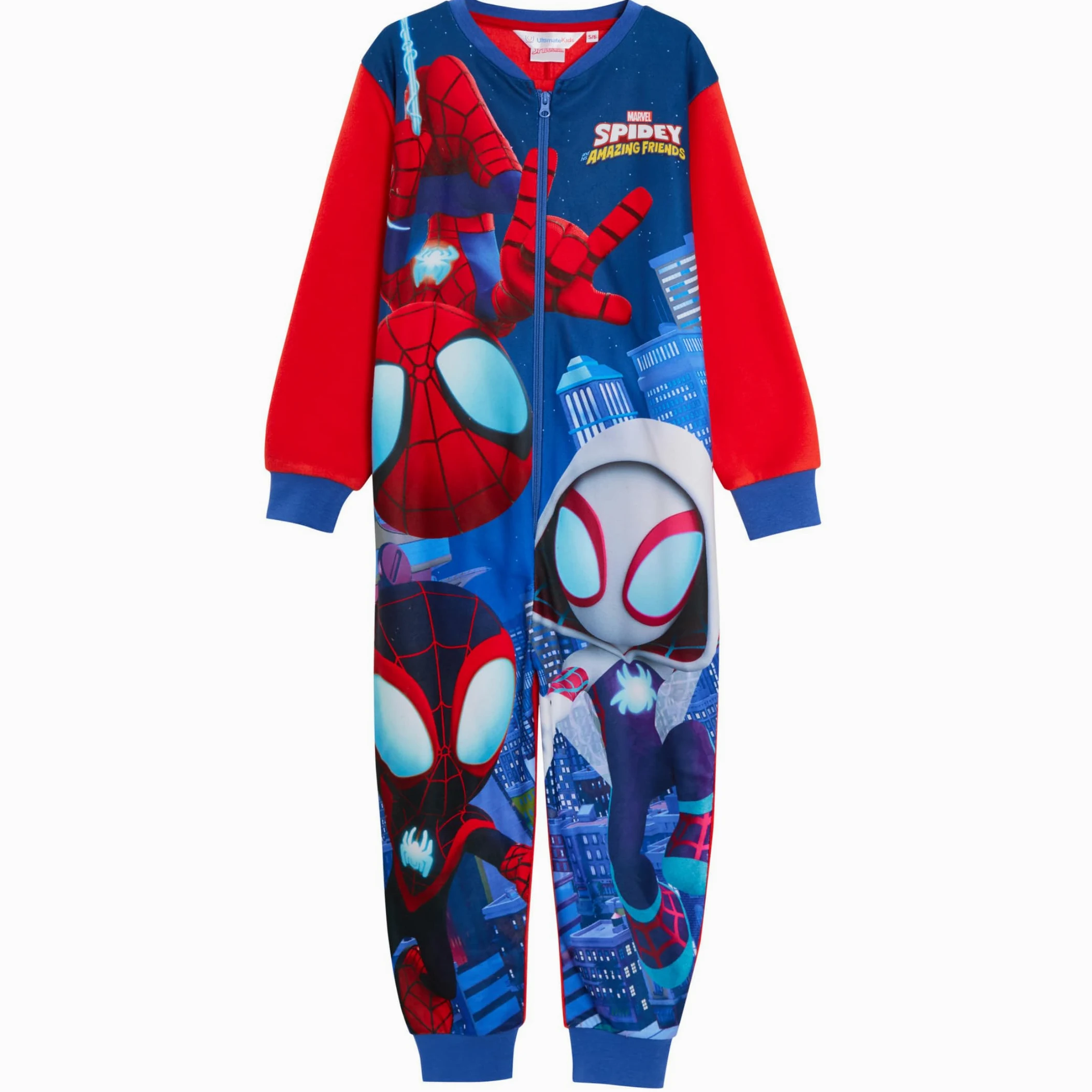 Marvel Spidey et Ses Formidables Amis grenouillère Polaire Pyjama Enfant avec Fermeture éclair Tenue détente