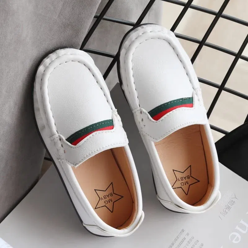 Mocassins plats en cuir doux et confortables pour enfants, garçons et filles, pour fête, mariage, taille plate
